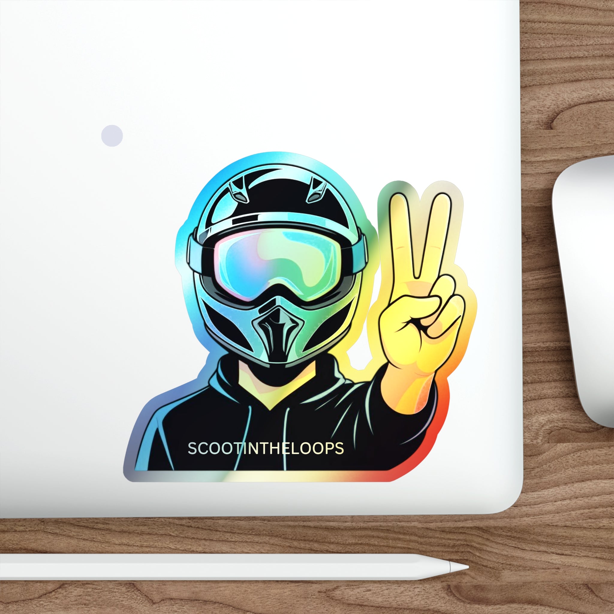 Holographic Scoot Peace Sign Sticker
