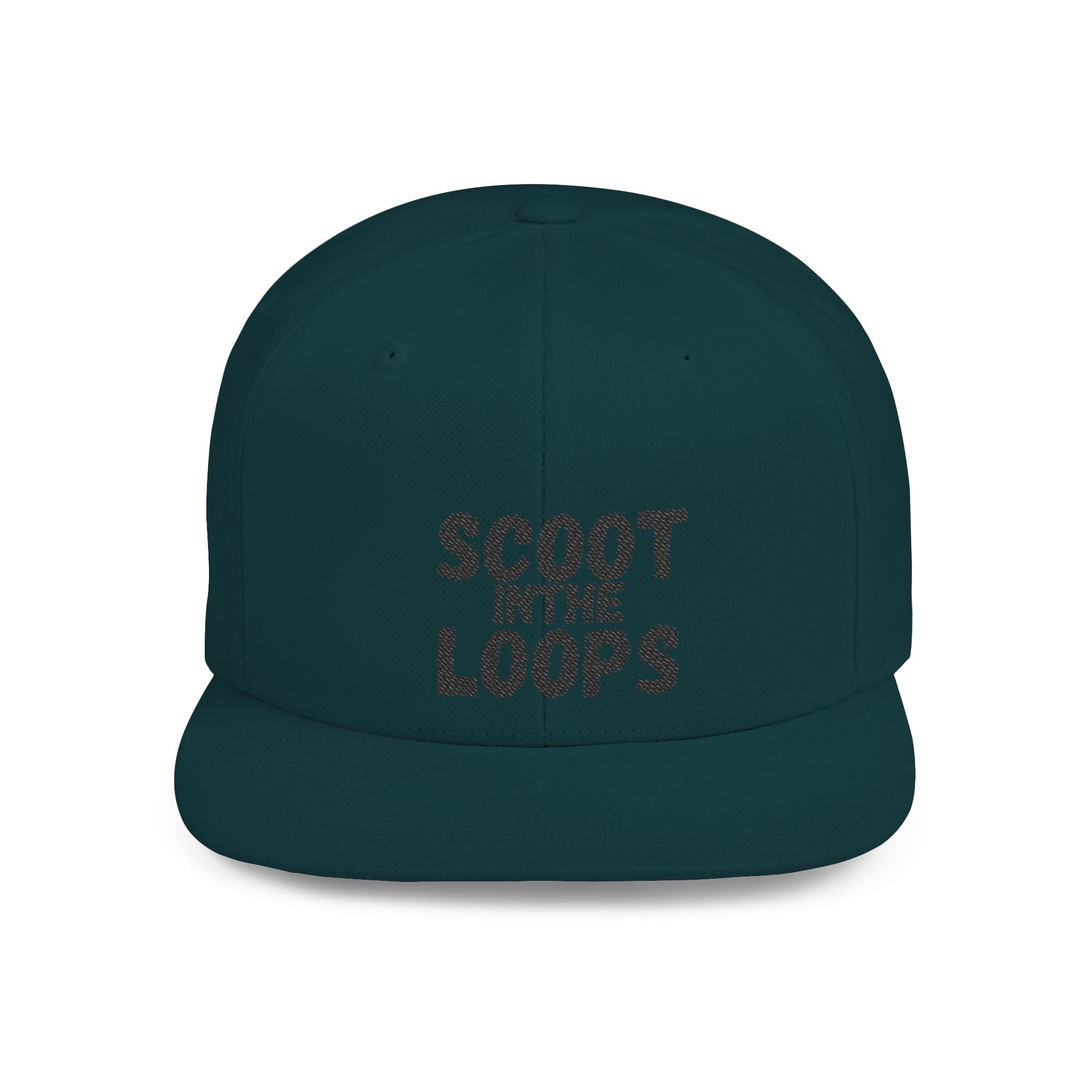 Scoot in the Loops Flat Bill Snapback Hat — Skate Scooter Streetwear Cap