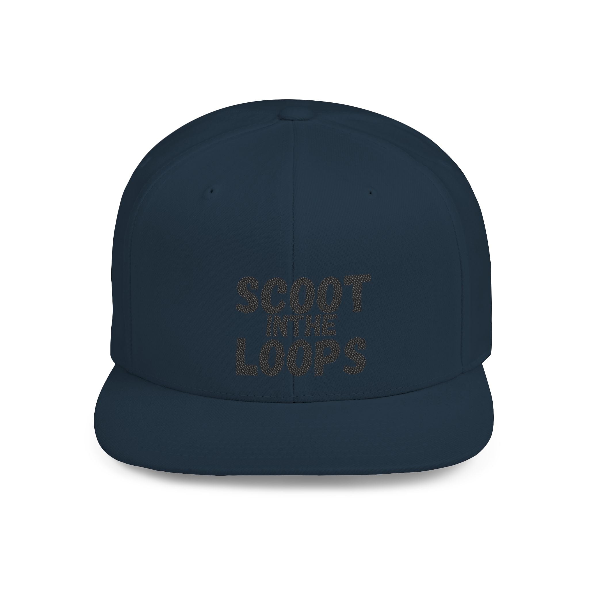 Scoot in the Loops Flat Bill Snapback Hat — Skate Scooter Streetwear Cap