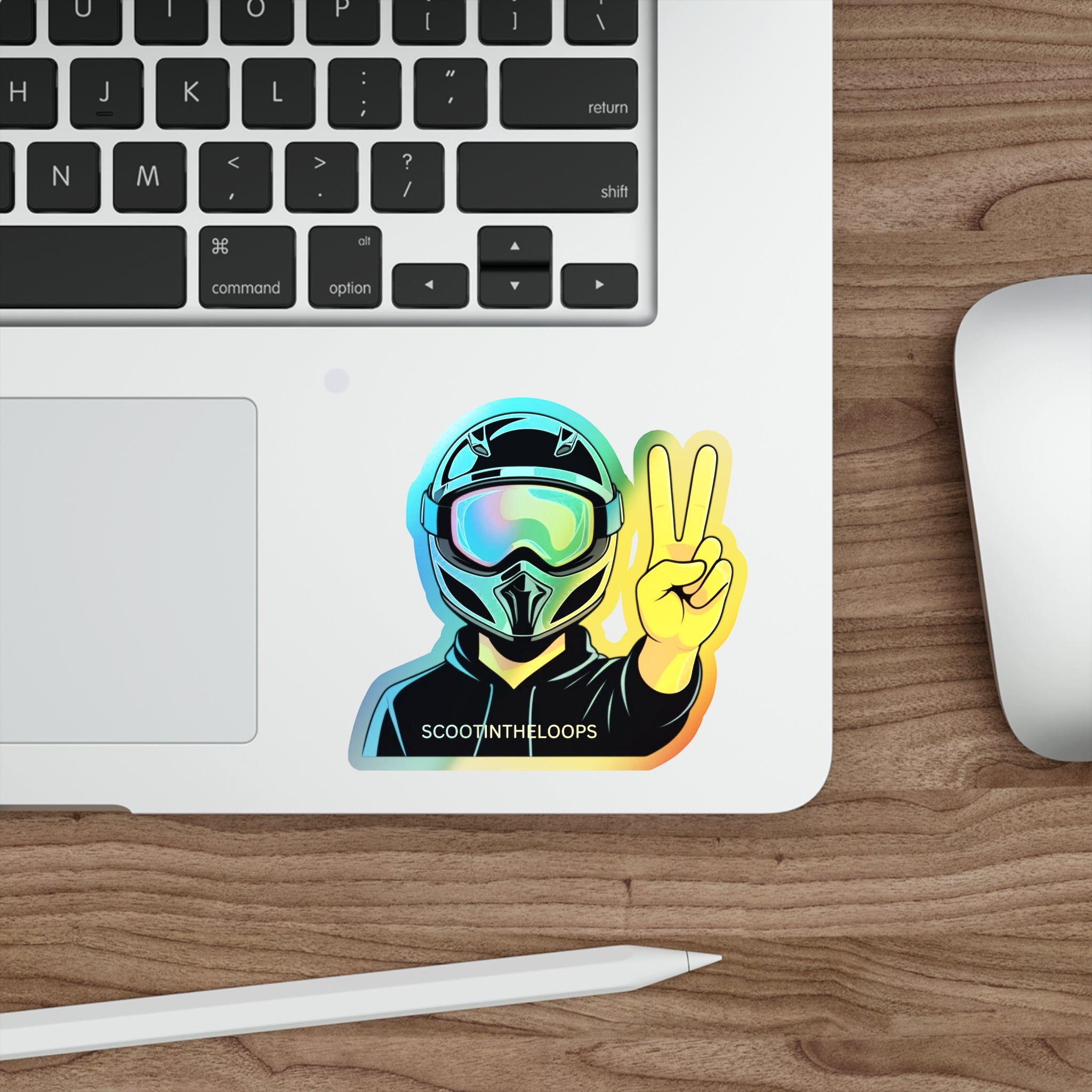 Holographic Scoot Peace Sign Sticker