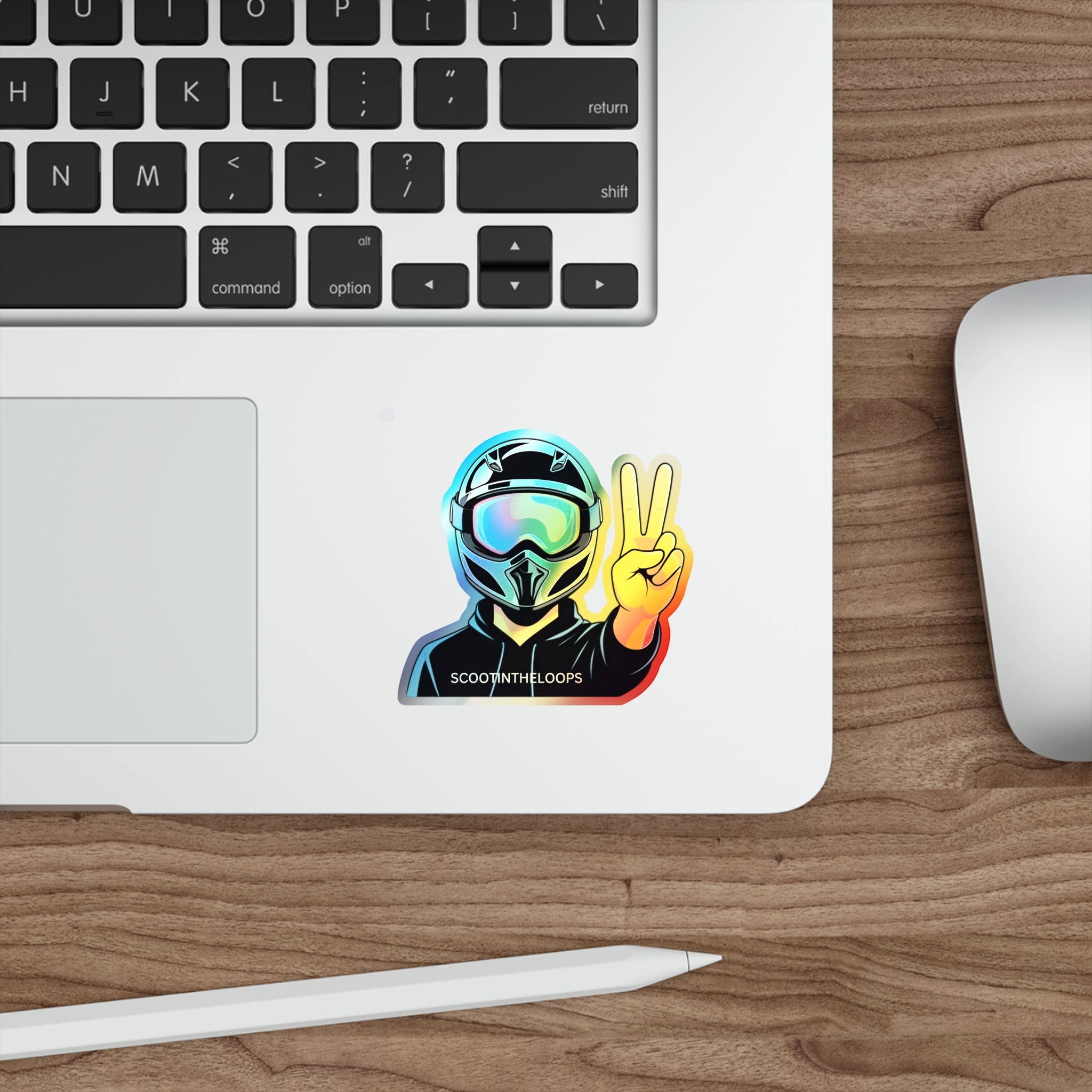 Holographic Scoot Peace Sign Sticker