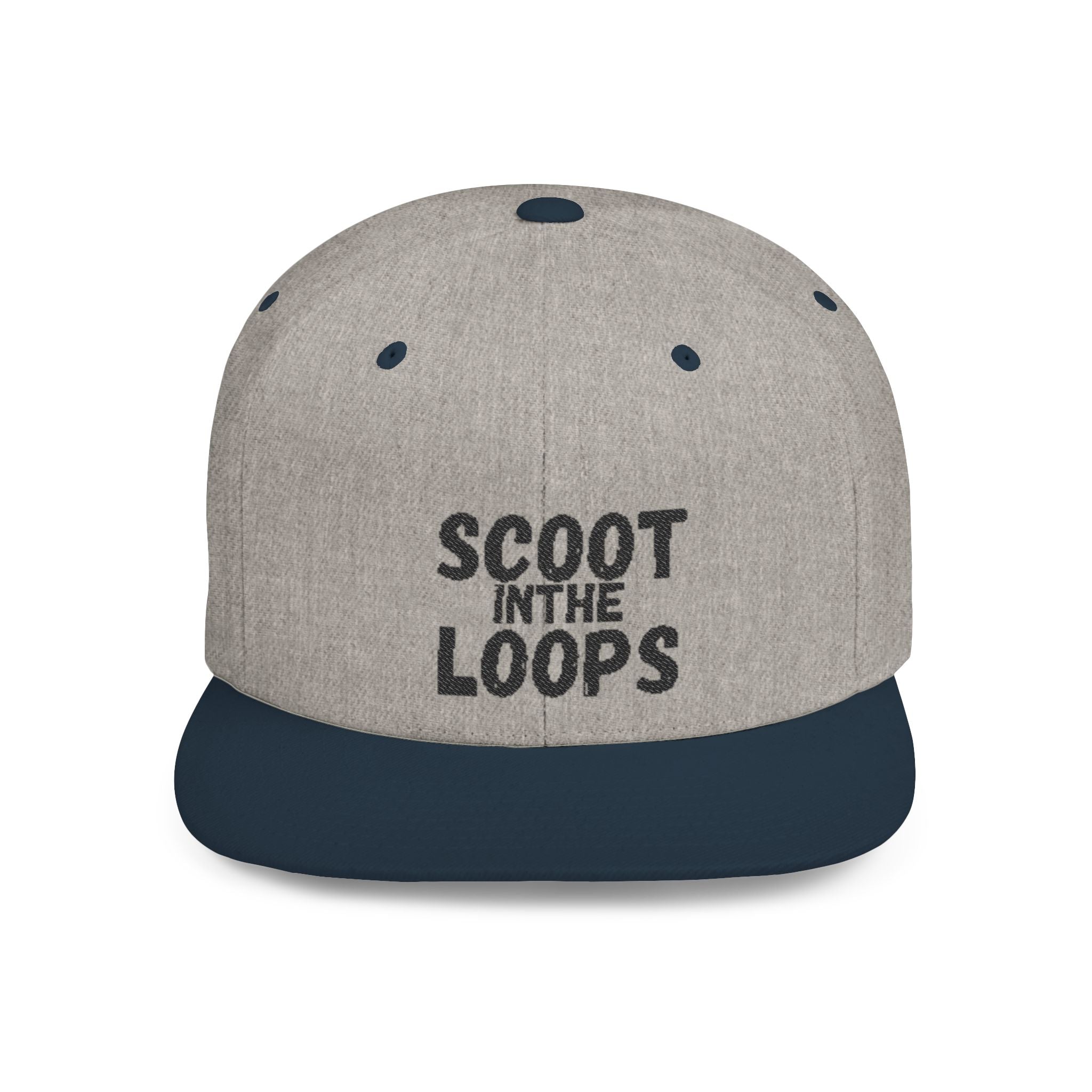 Scoot in the Loops Flat Bill Snapback Hat — Skate Scooter Streetwear Cap