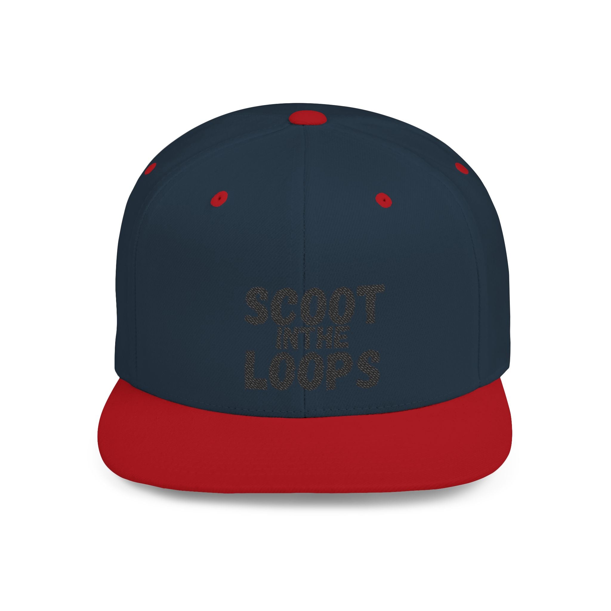 Scoot in the Loops Flat Bill Snapback Hat — Skate Scooter Streetwear Cap