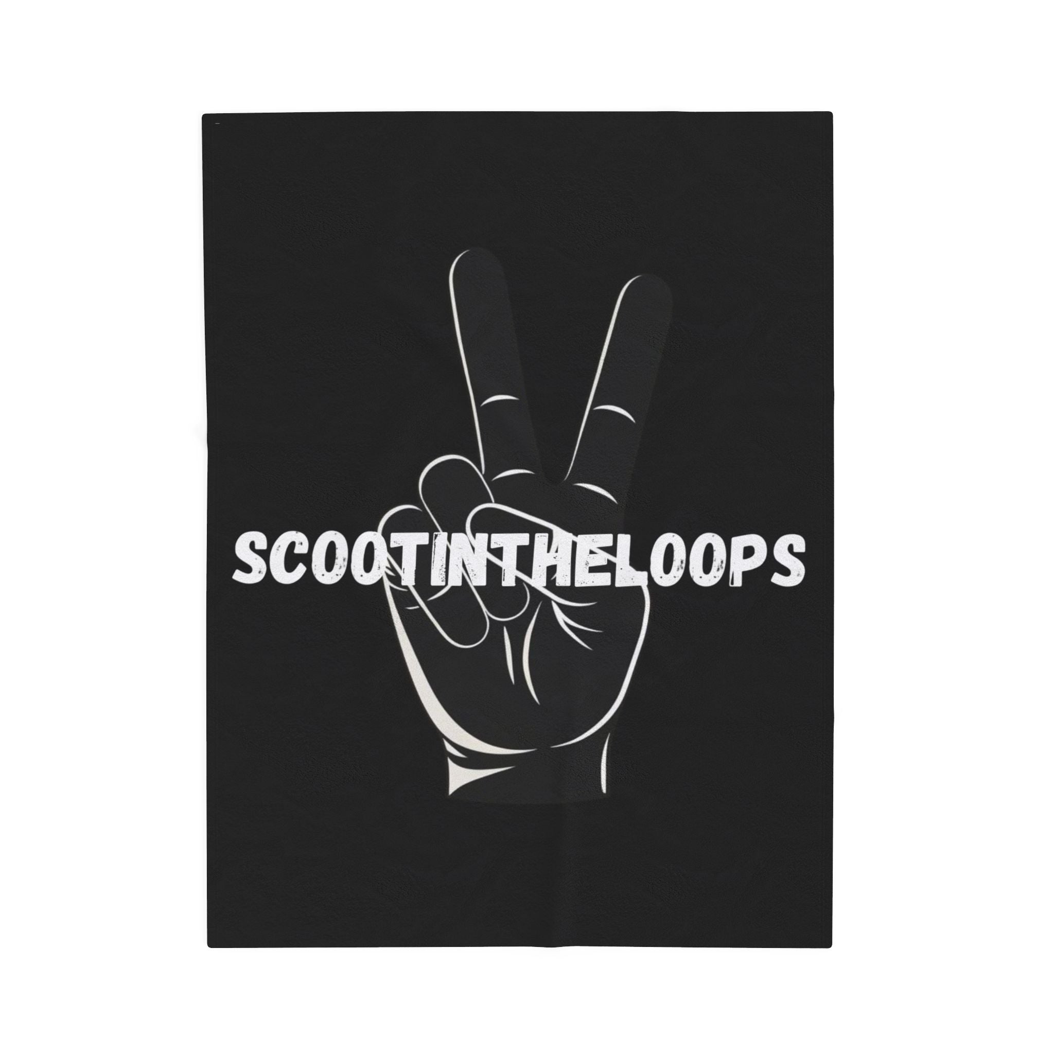 Scoot Soft Blanket — Black Peace Hand