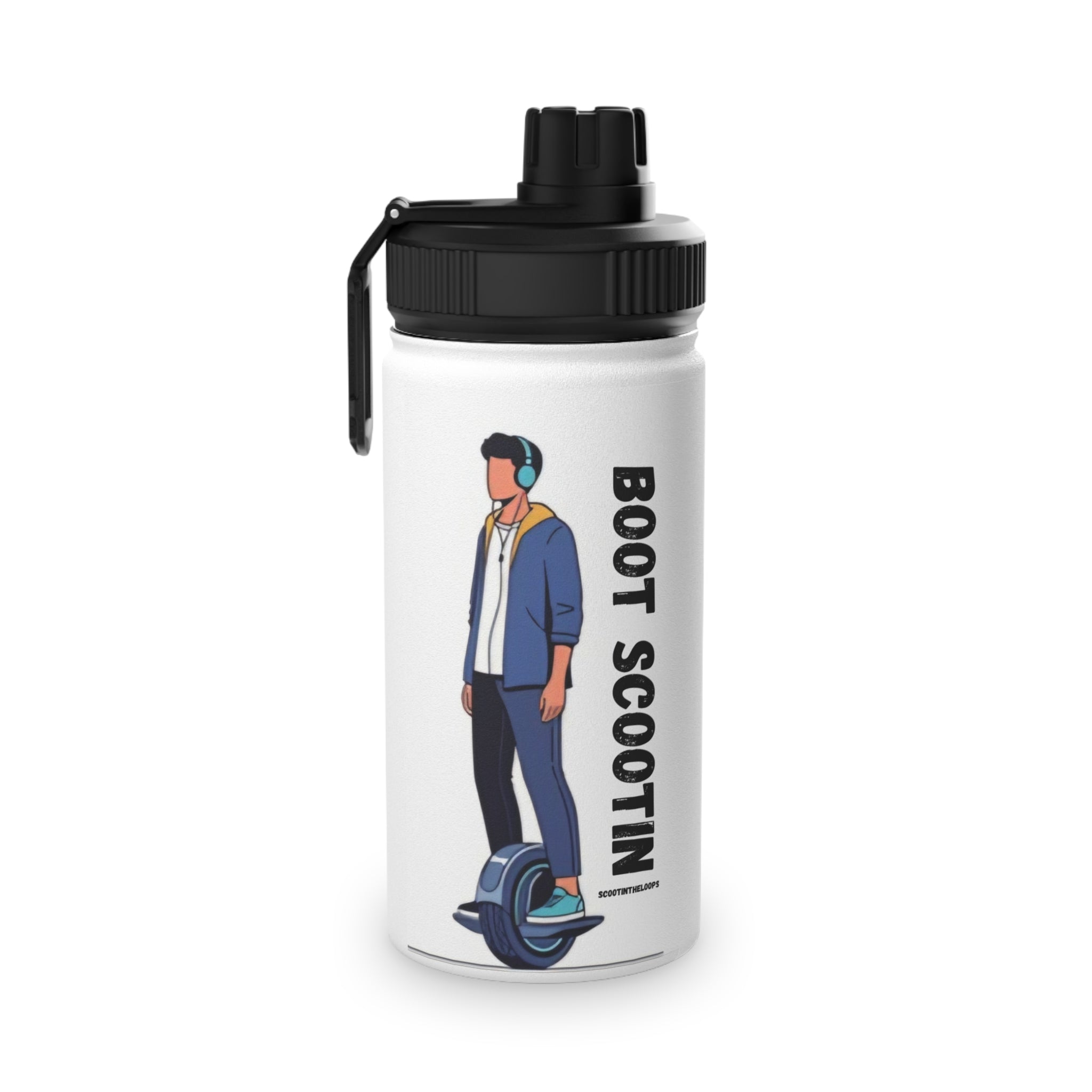 Scooter Water Bottle – "Scootin' in the Loops" Stainless Steel Sports Bottle