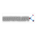 ScootInTheLoops Sticker — White Bumper Sticker with Blue Scooter Logo