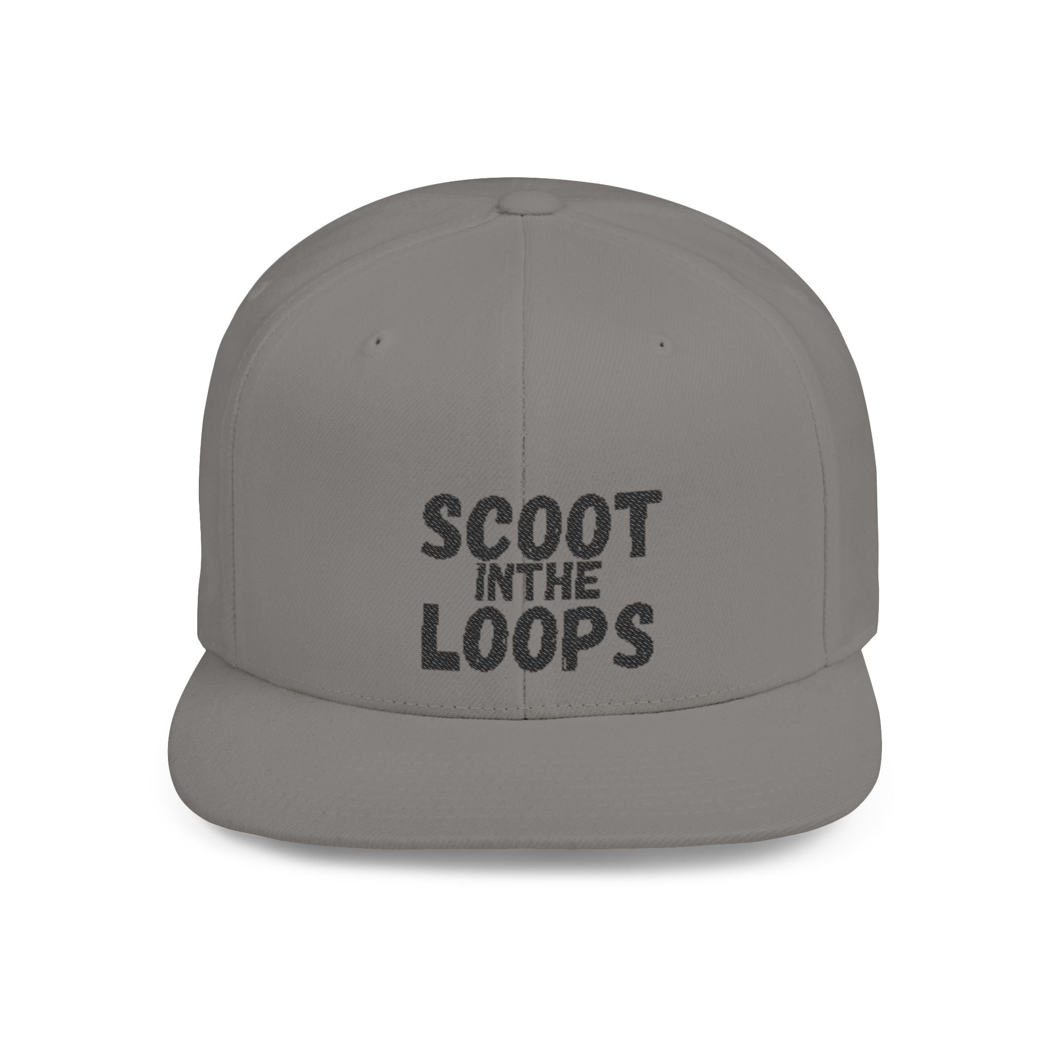 Scoot in the Loops Flat Bill Snapback Hat — Skate Scooter Streetwear Cap