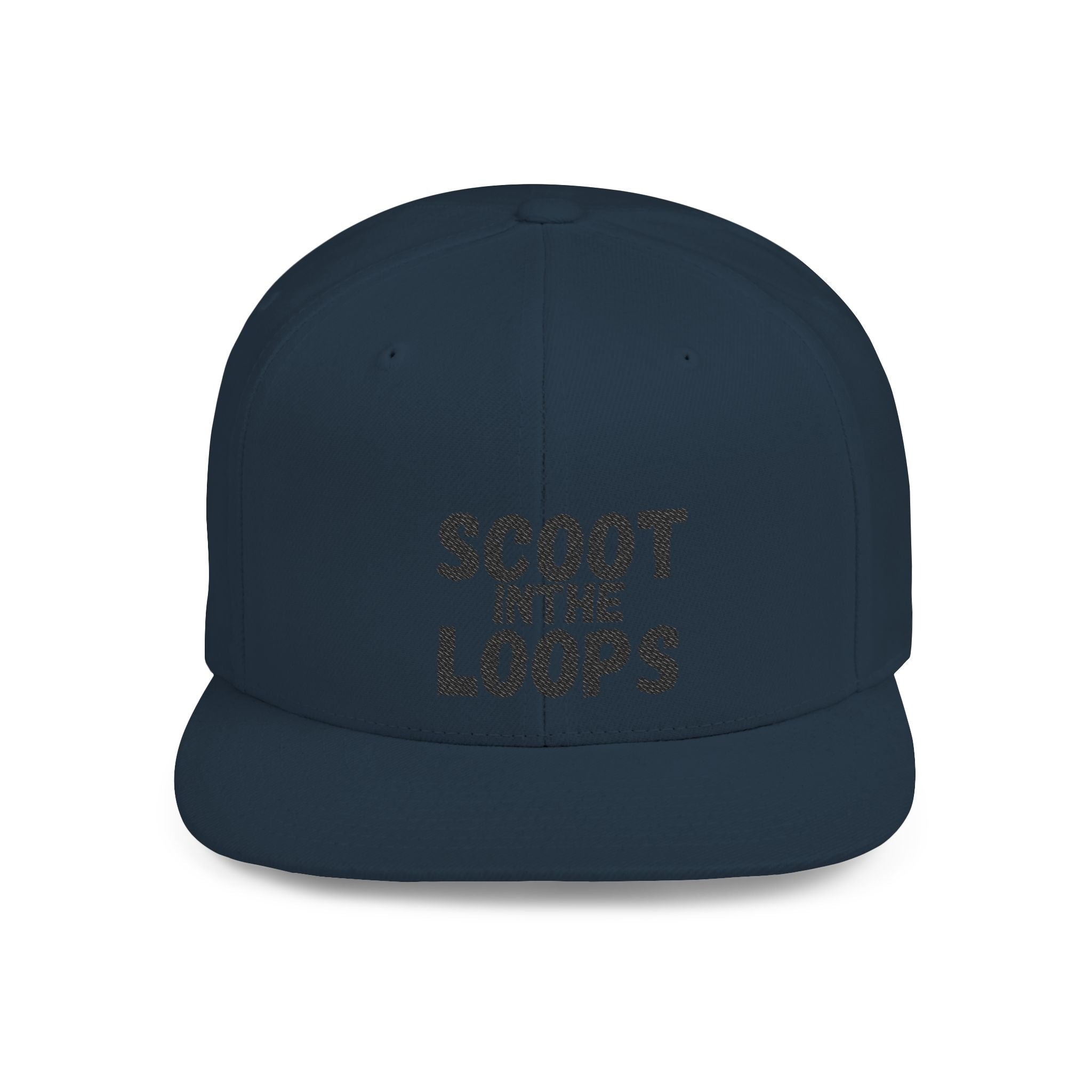 Scoot in the Loops Flat Bill Snapback Hat — Skate Scooter Streetwear Cap