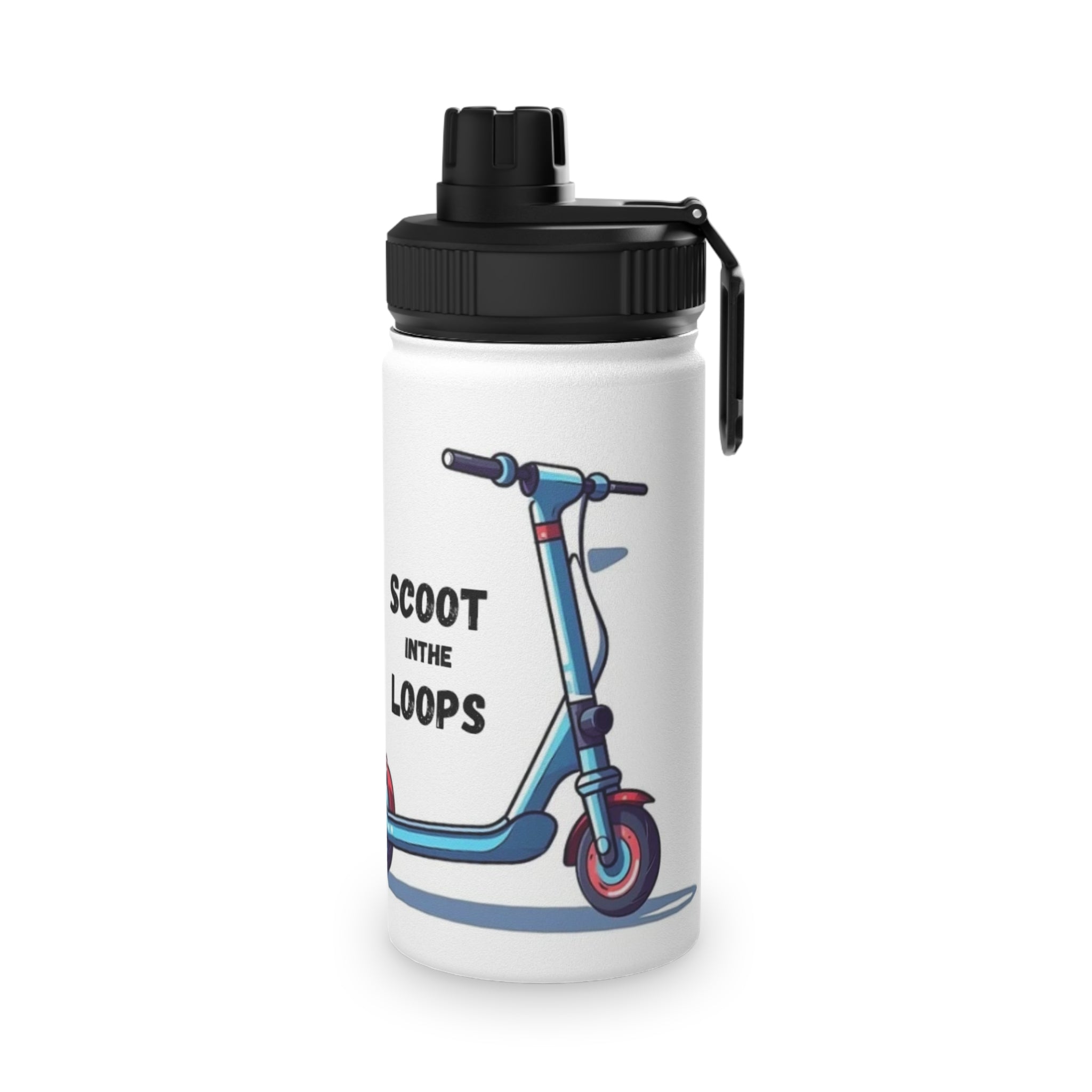 Scooter Water Bottle – "Scootin' in the Loops" Stainless Steel Sports Bottle