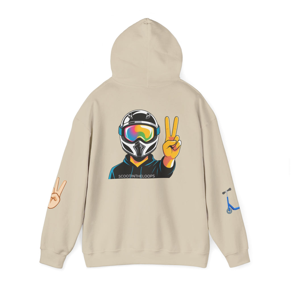 Rider Peace Sign Hoodie — Motorcycle & Scooter Graphic Pullover