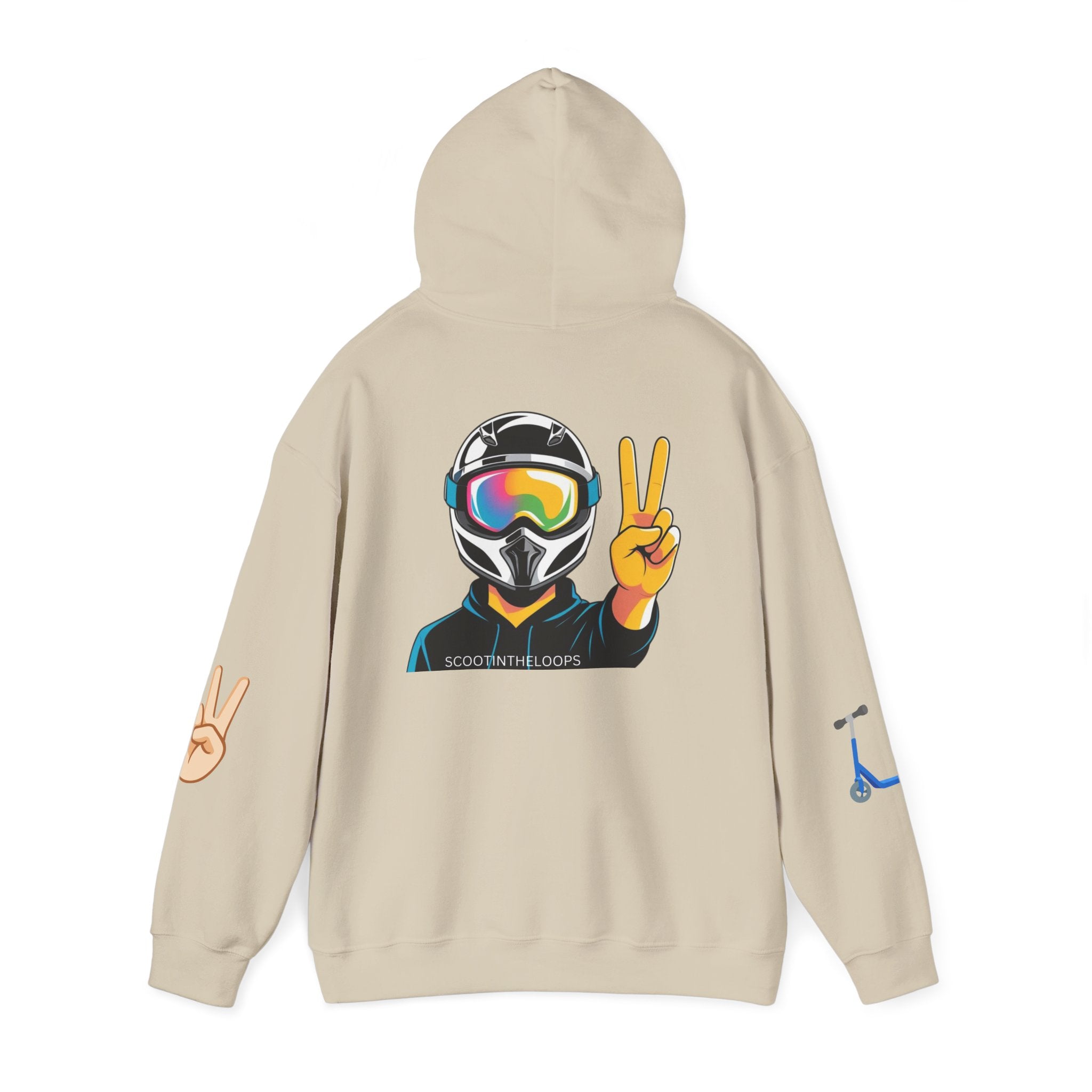 Rider Peace Sign Hoodie — Motorcycle & Scooter Graphic Pullover