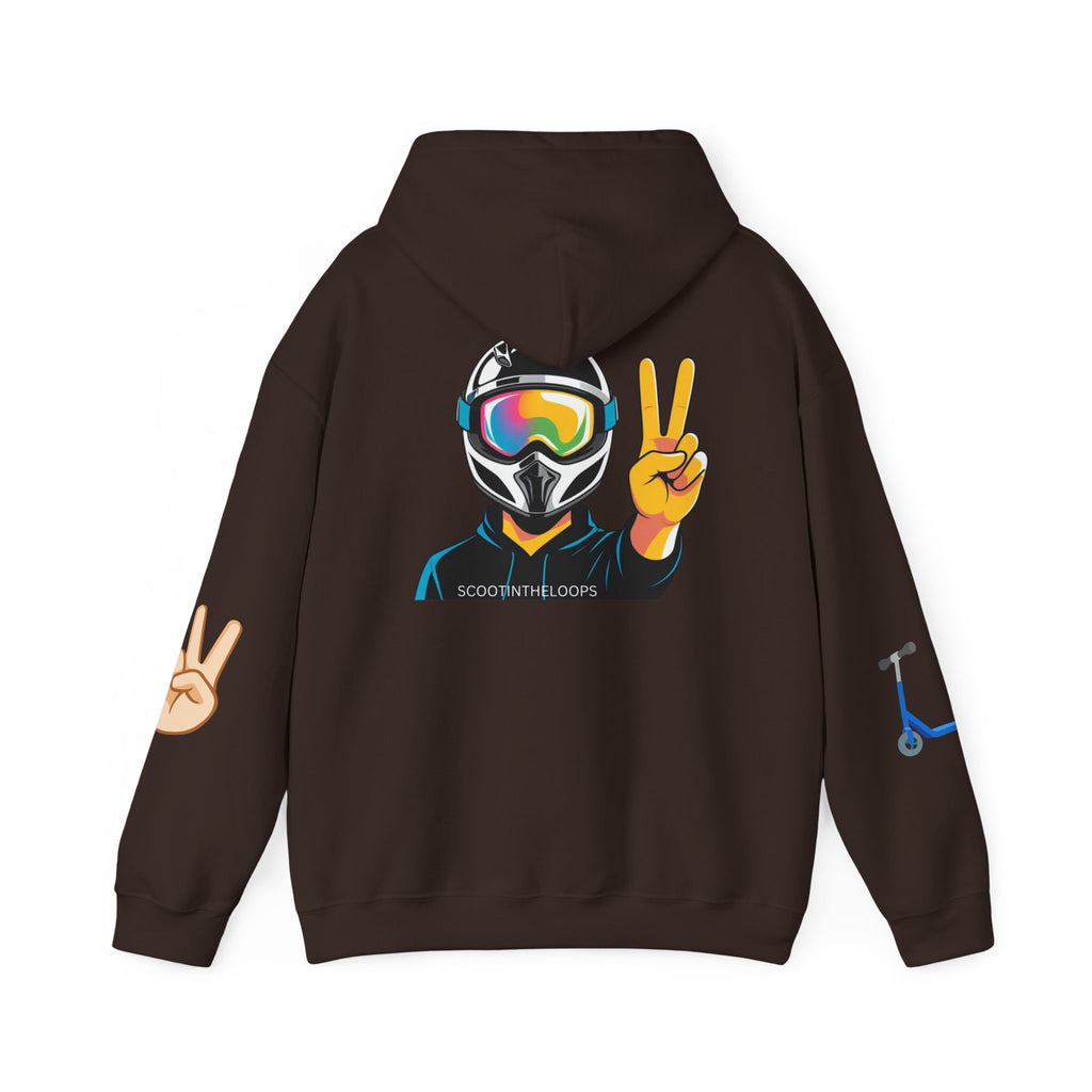 Rider Peace Sign Hoodie — Motorcycle & Scooter Graphic Pullover