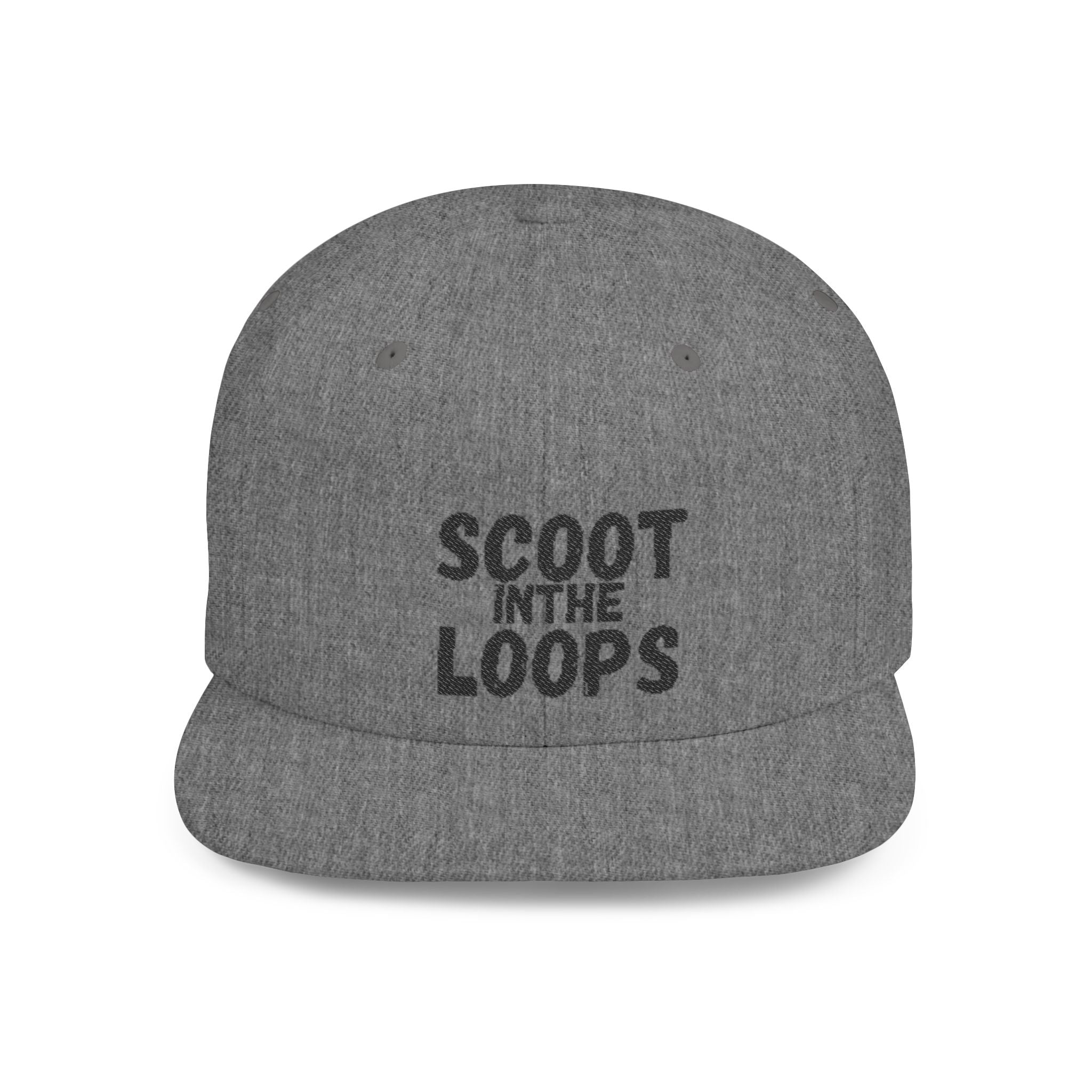 Scoot in the Loops Flat Bill Snapback Hat — Skate Scooter Streetwear Cap