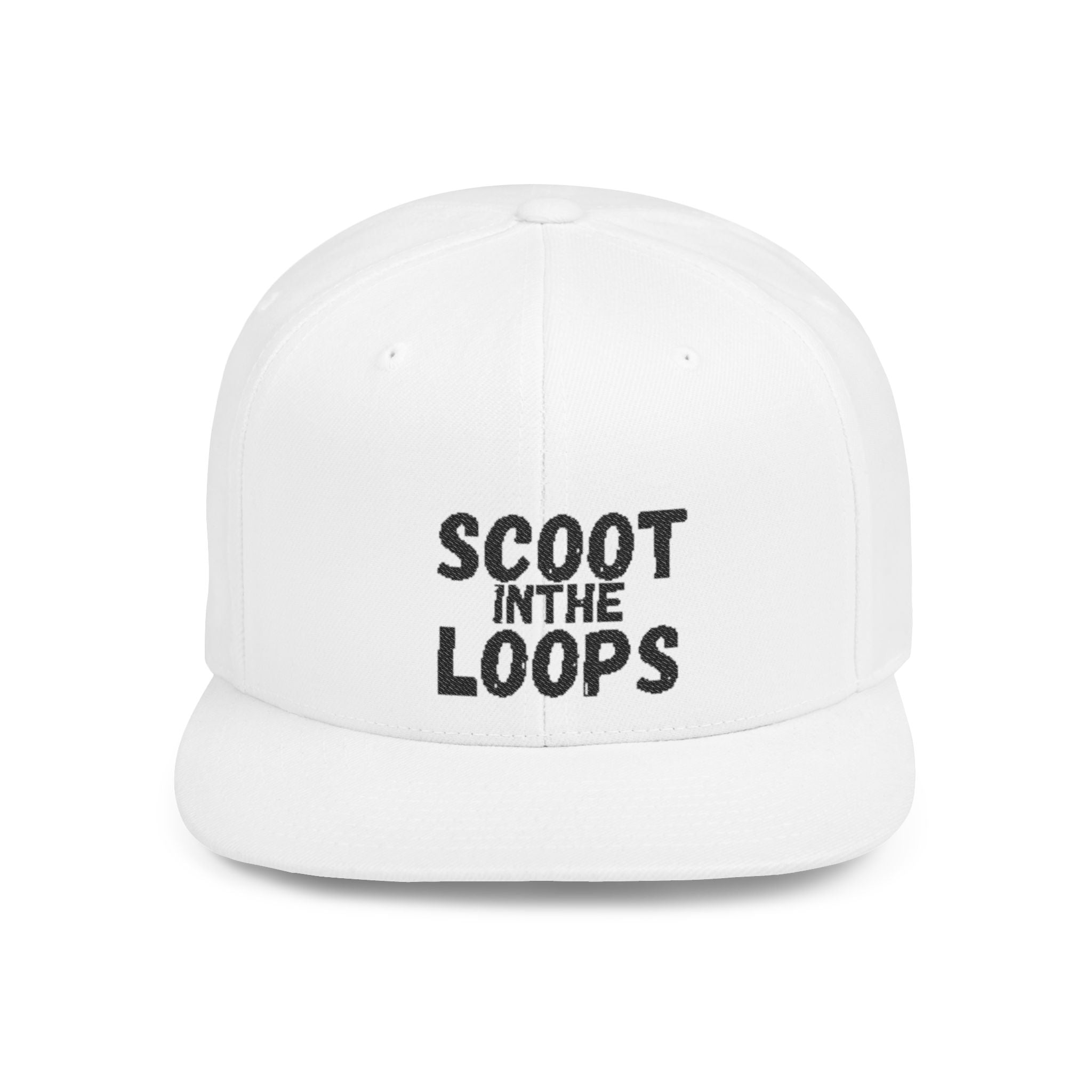 Scoot in the Loops Flat Bill Snapback Hat — Skate Scooter Streetwear Cap