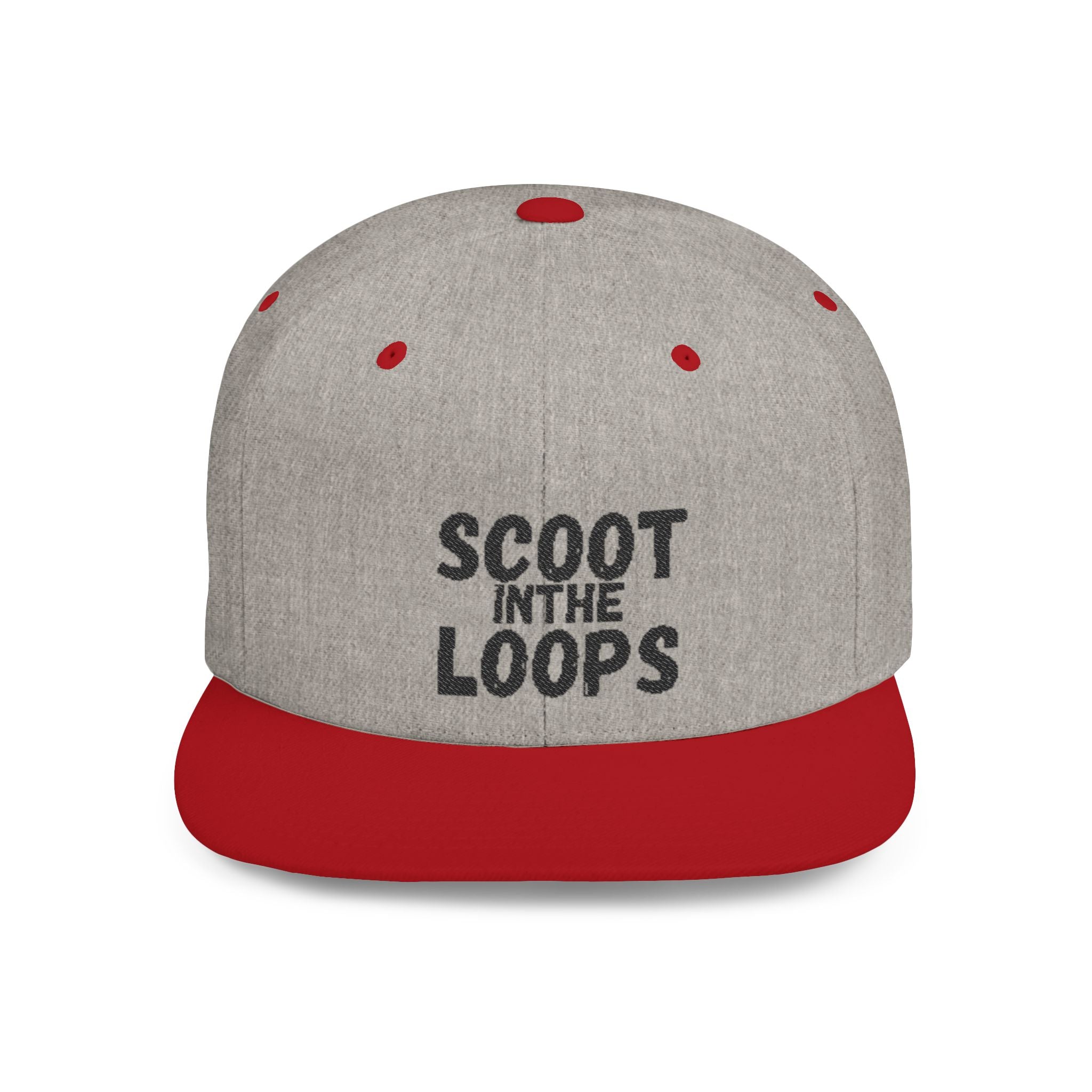 Scoot in the Loops Flat Bill Snapback Hat — Skate Scooter Streetwear Cap