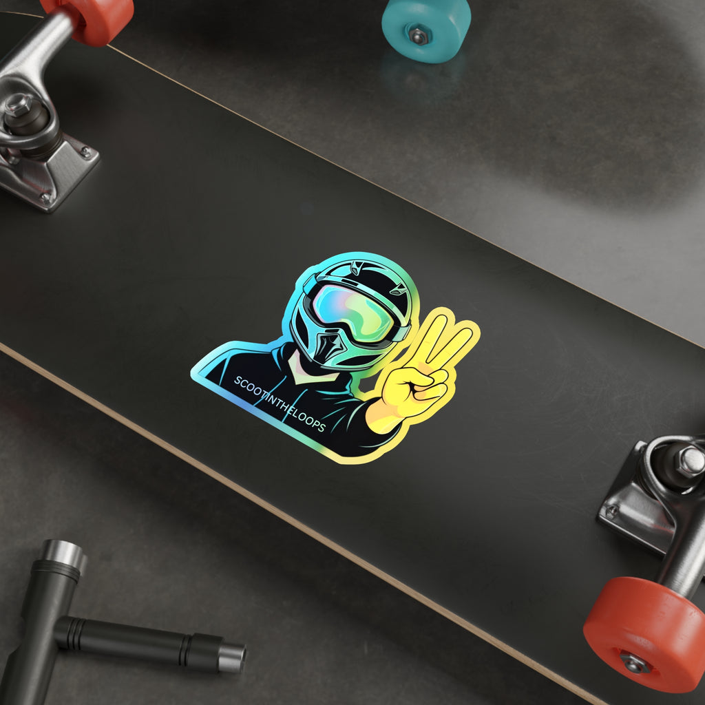 Holographic Scoot Peace Sign Sticker