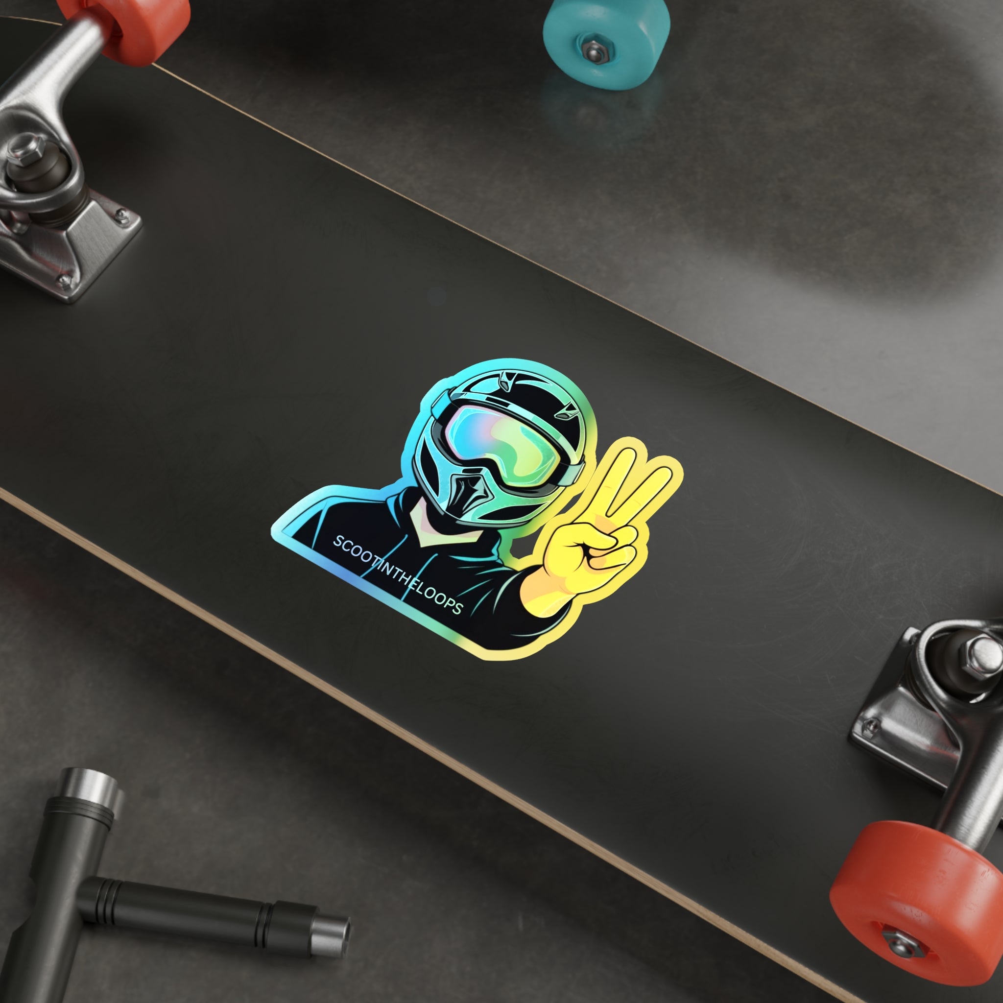Holographic Scoot Peace Sign Sticker