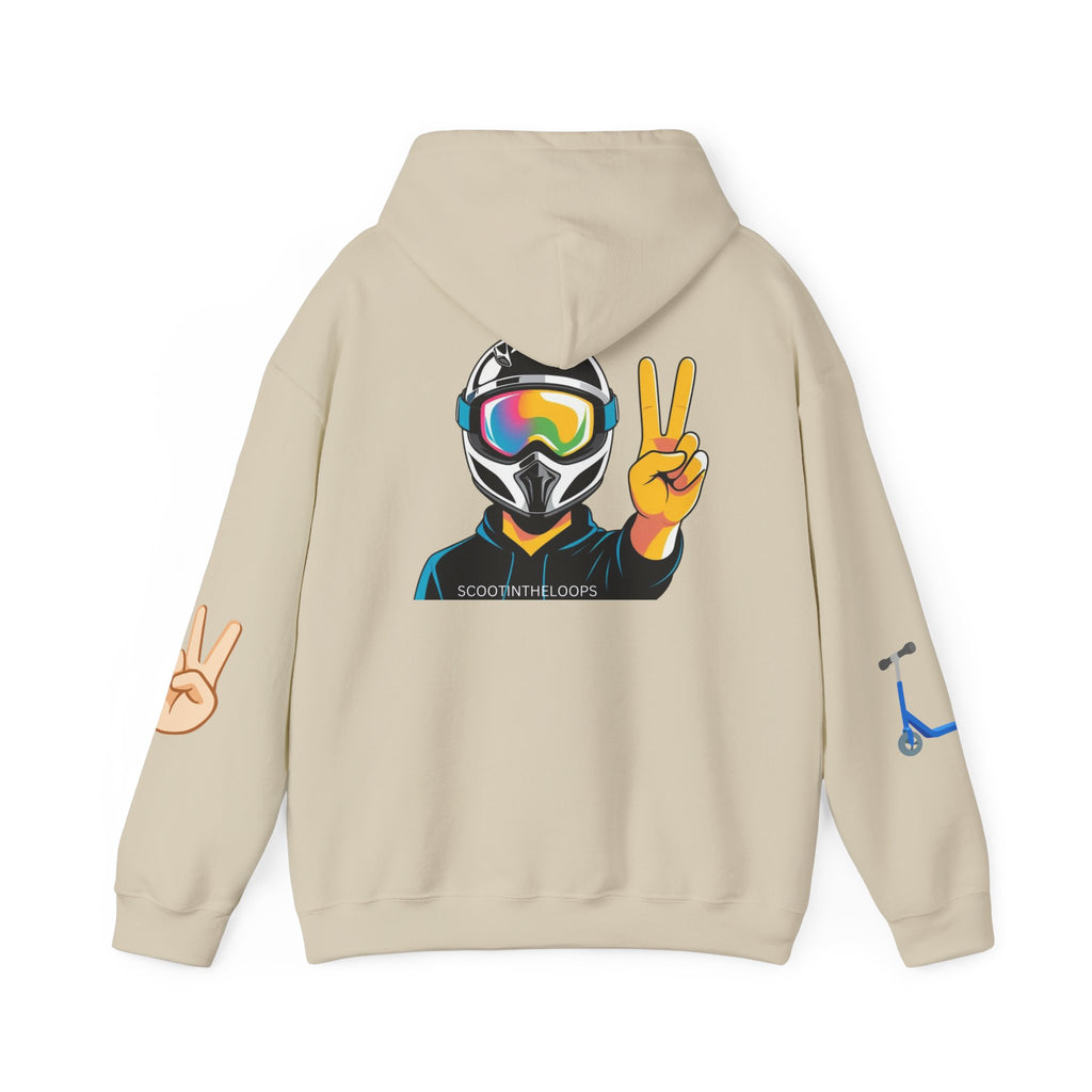 Rider Peace Sign Hoodie — Motorcycle & Scooter Graphic Pullover