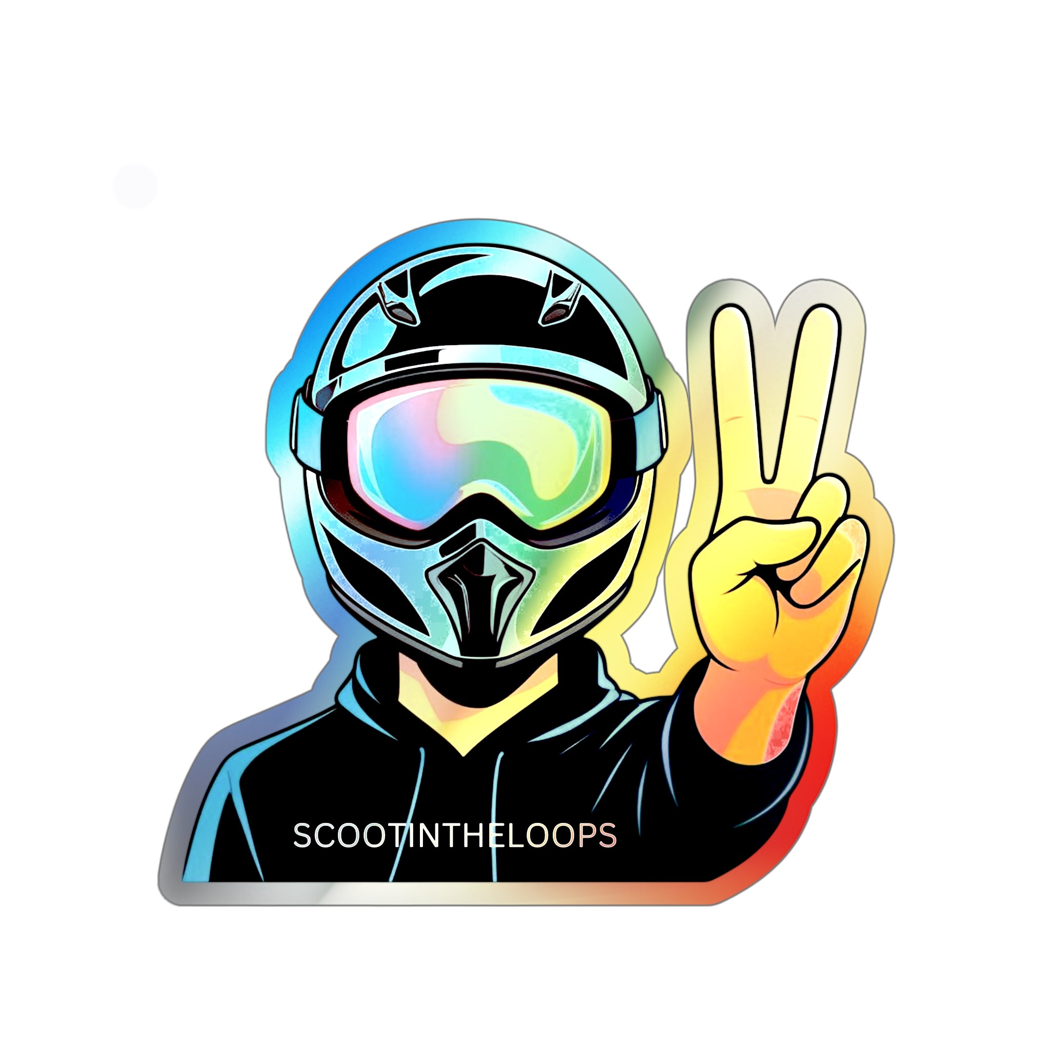 Holographic Scoot Peace Sign Sticker