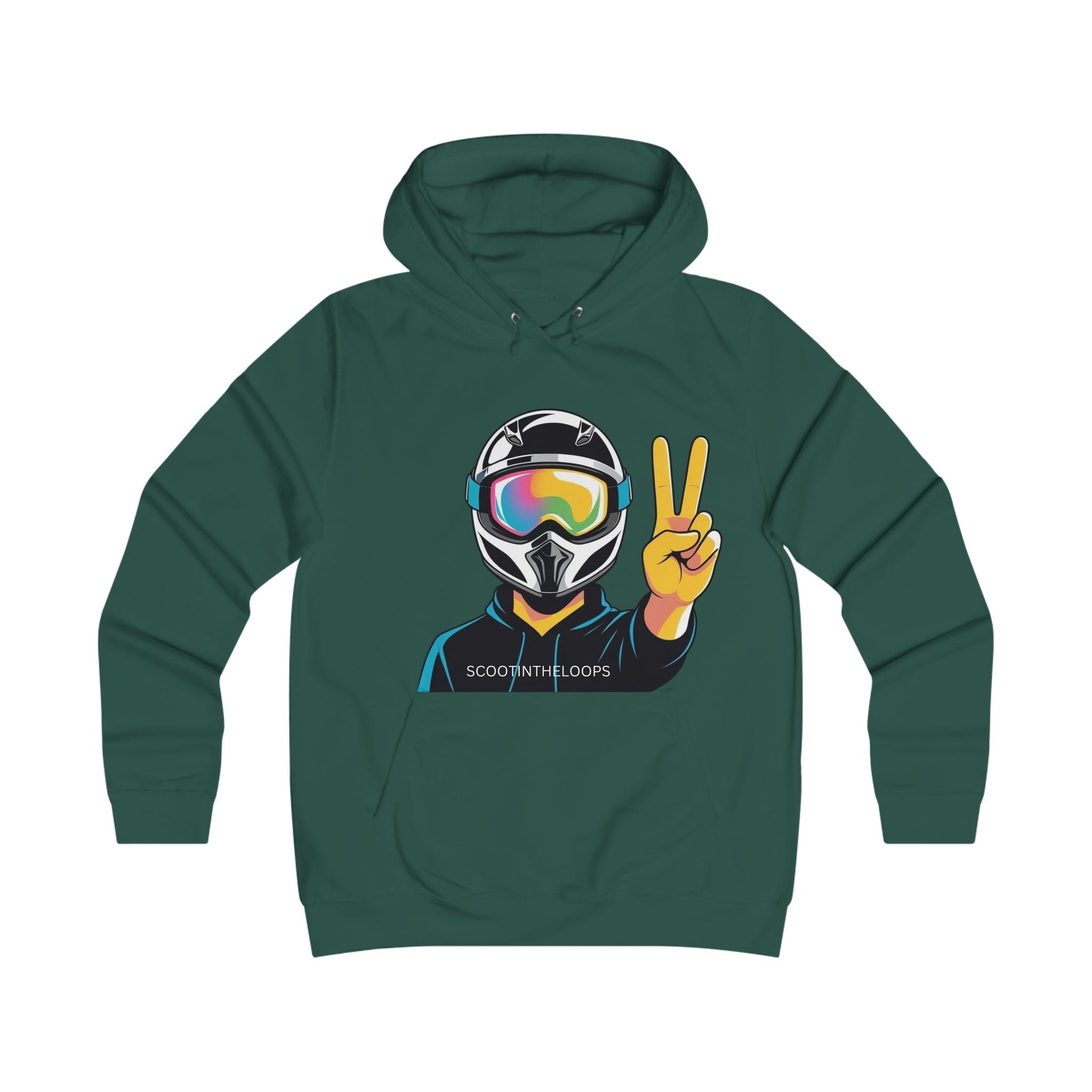 Snowboard Peace Sign Hoodie — Ski/Snowboard Helmet Graphic Pullover