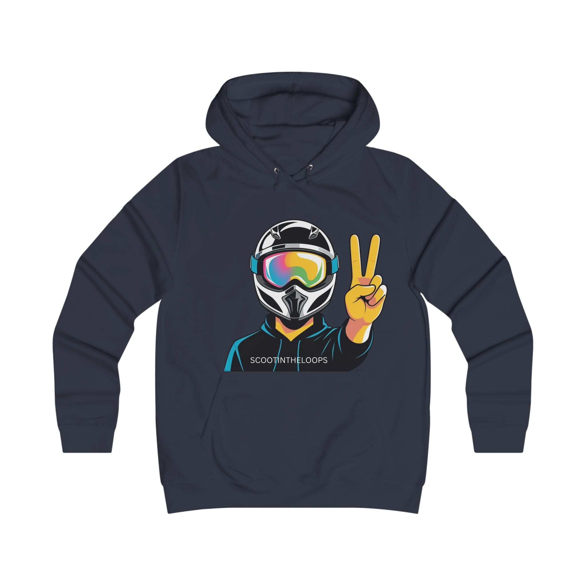 Snowboard Peace Sign Hoodie — Ski/Snowboard Helmet Graphic Pullover