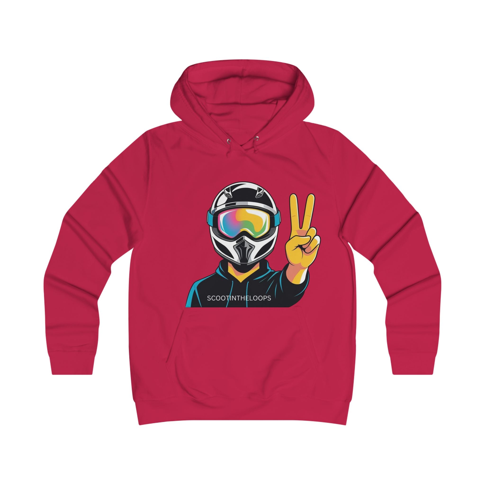 Snowboard Peace Sign Hoodie — Ski/Snowboard Helmet Graphic Pullover