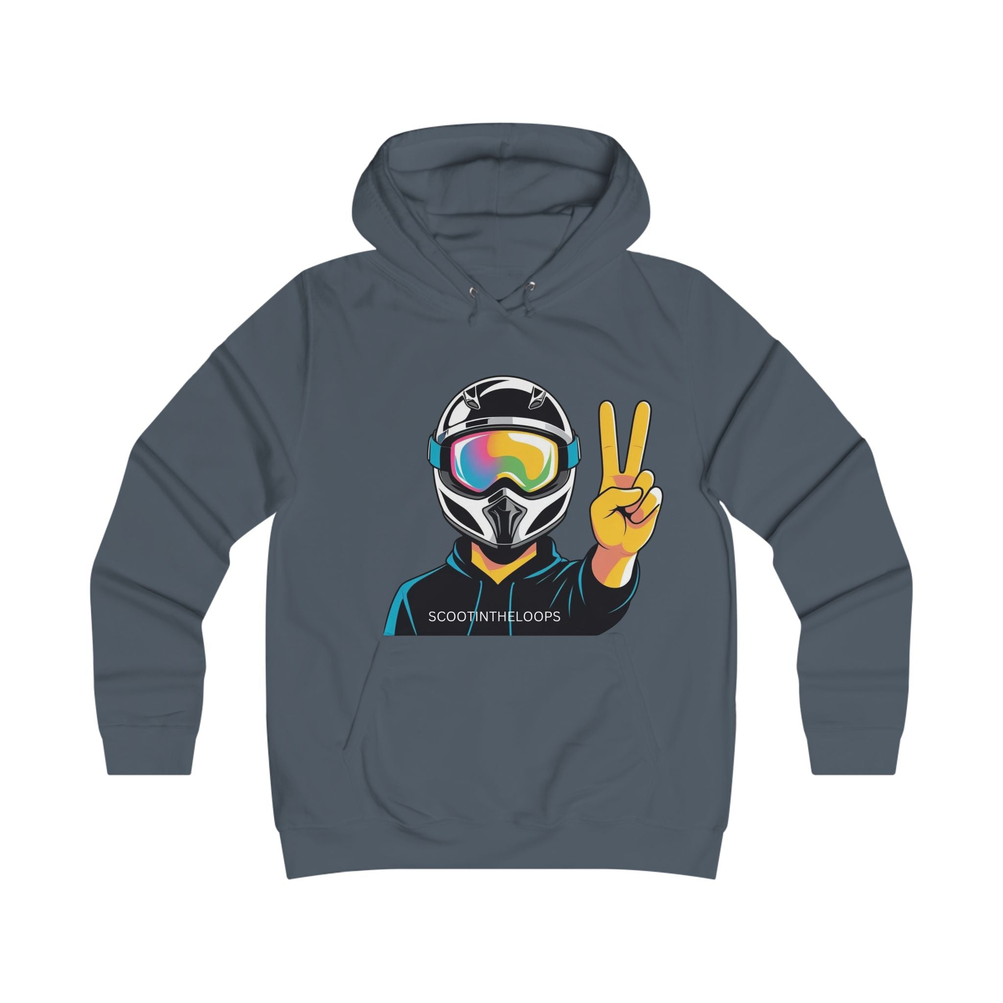 Snowboard Peace Sign Hoodie — Ski/Snowboard Helmet Graphic Pullover