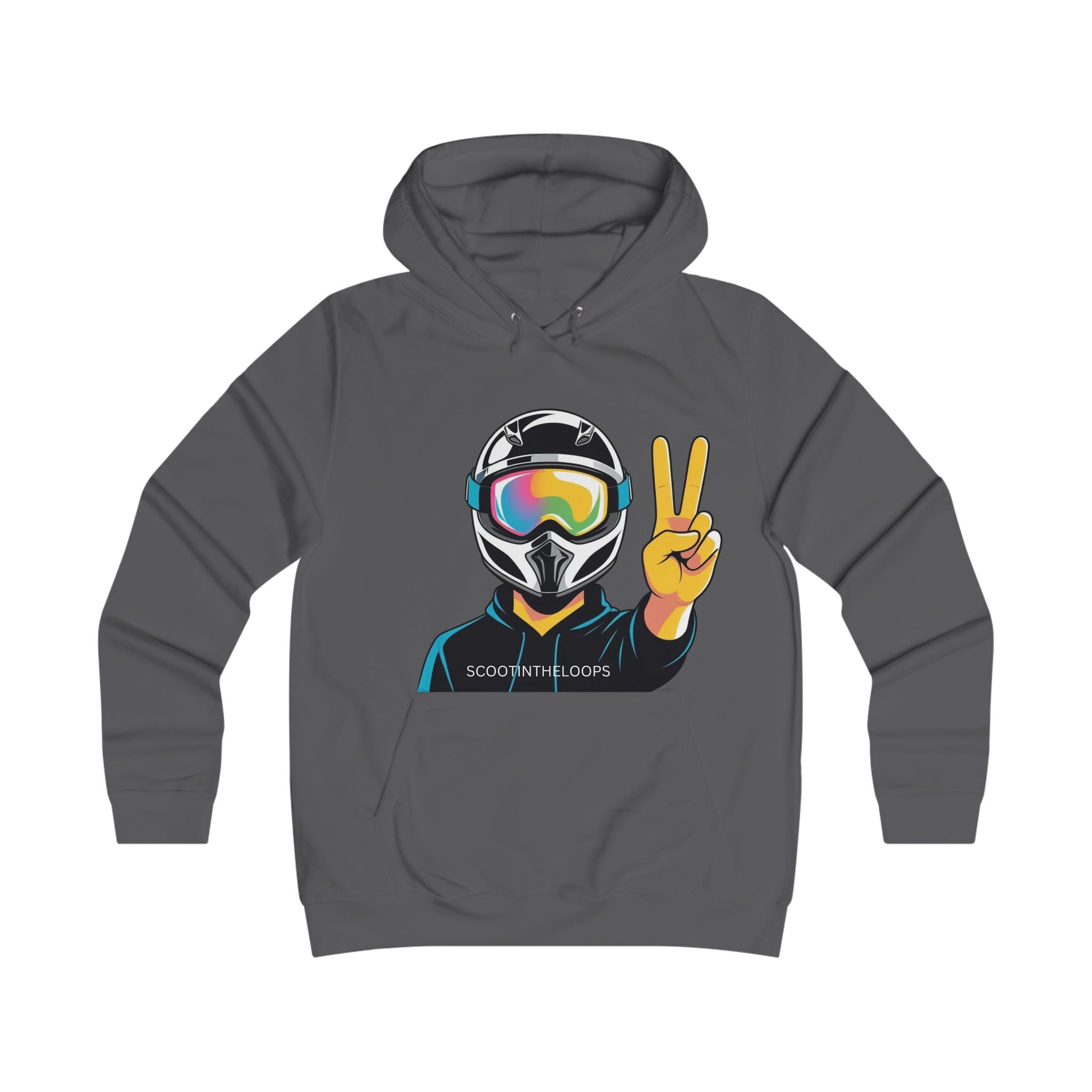 Snowboard Peace Sign Hoodie — Ski/Snowboard Helmet Graphic Pullover