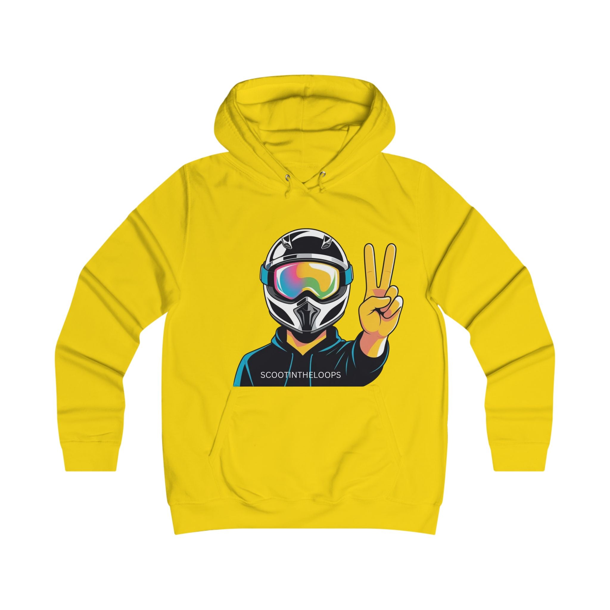 Snowboard Peace Sign Hoodie — Ski/Snowboard Helmet Graphic Pullover