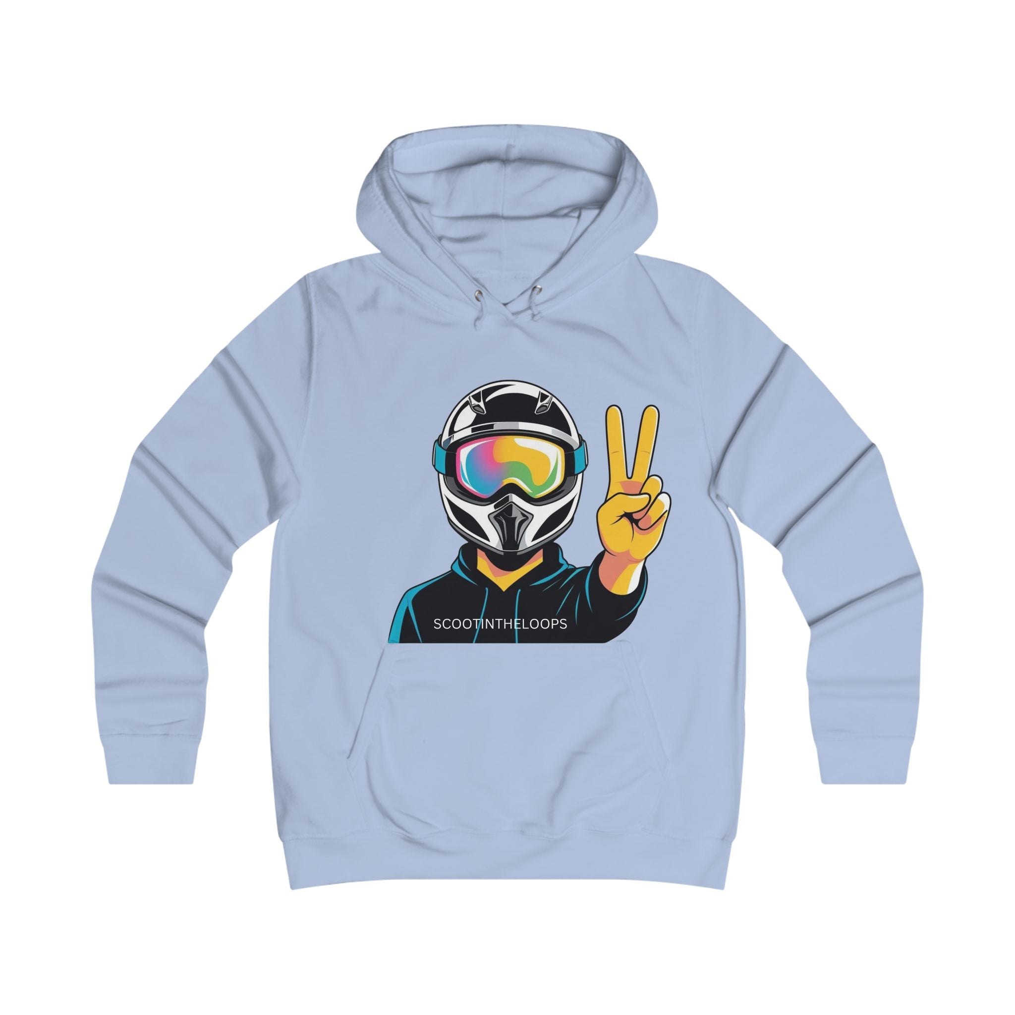 Snowboard Peace Sign Hoodie — Ski/Snowboard Helmet Graphic Pullover
