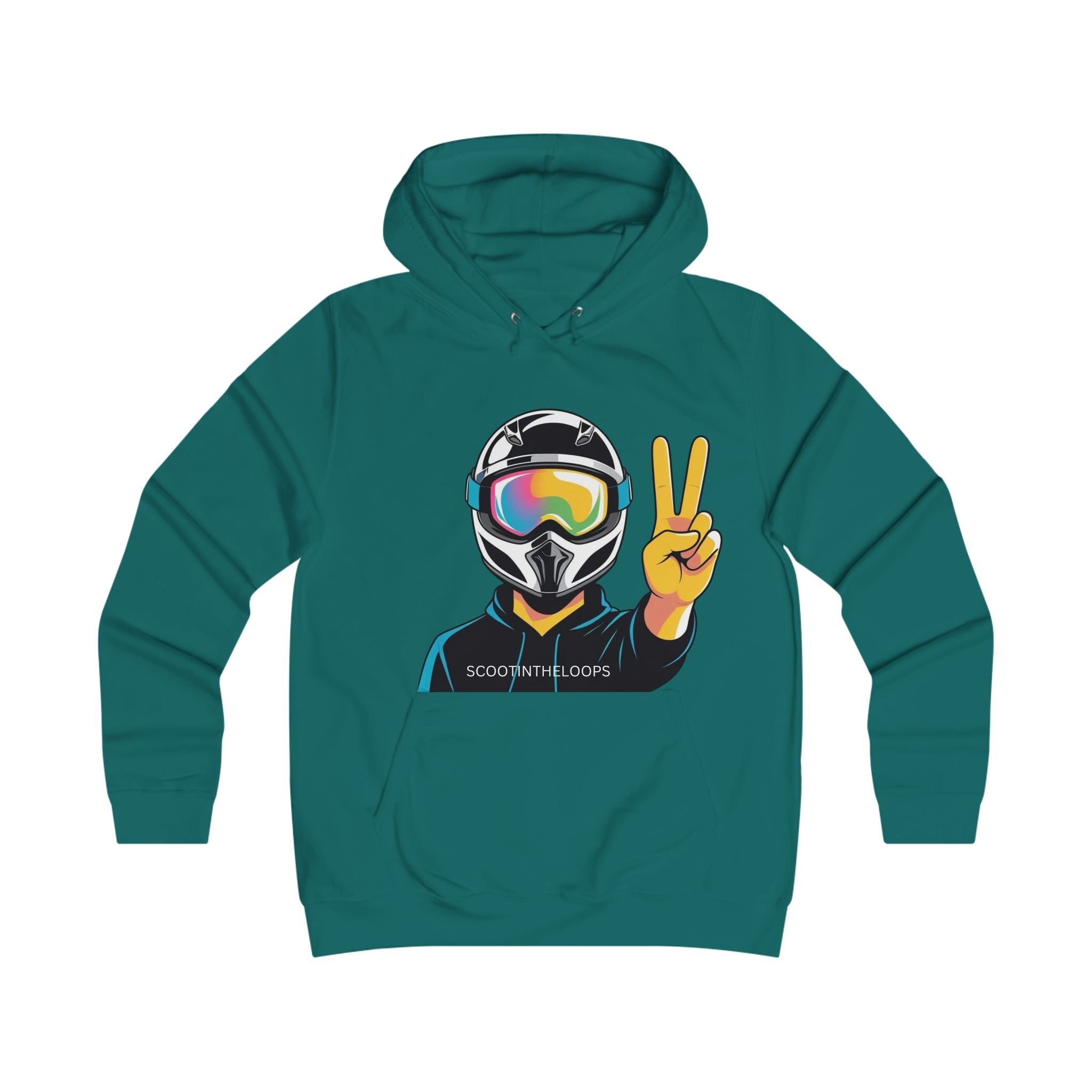 Snowboard Peace Sign Hoodie — Ski/Snowboard Helmet Graphic Pullover
