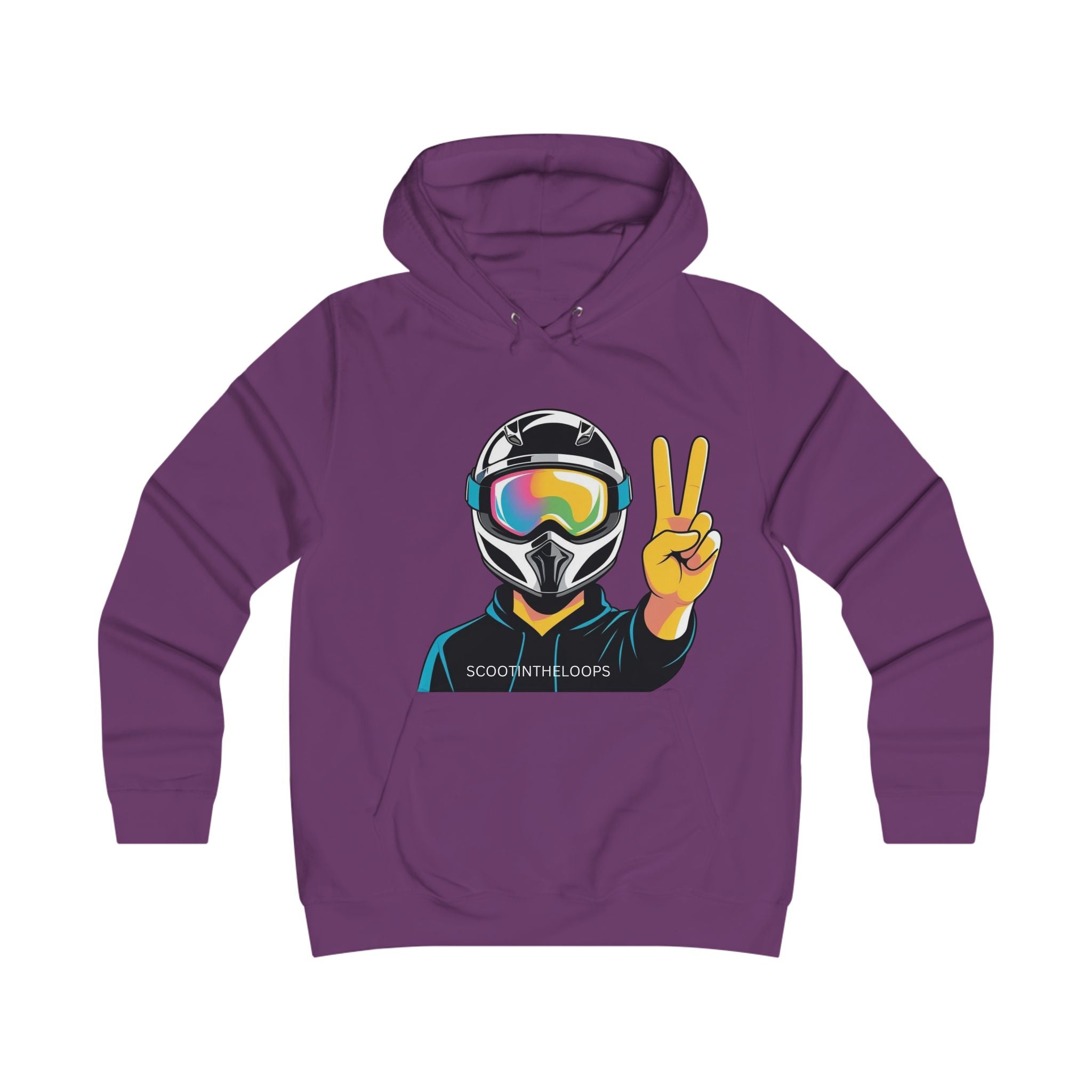 Snowboard Peace Sign Hoodie — Ski/Snowboard Helmet Graphic Pullover