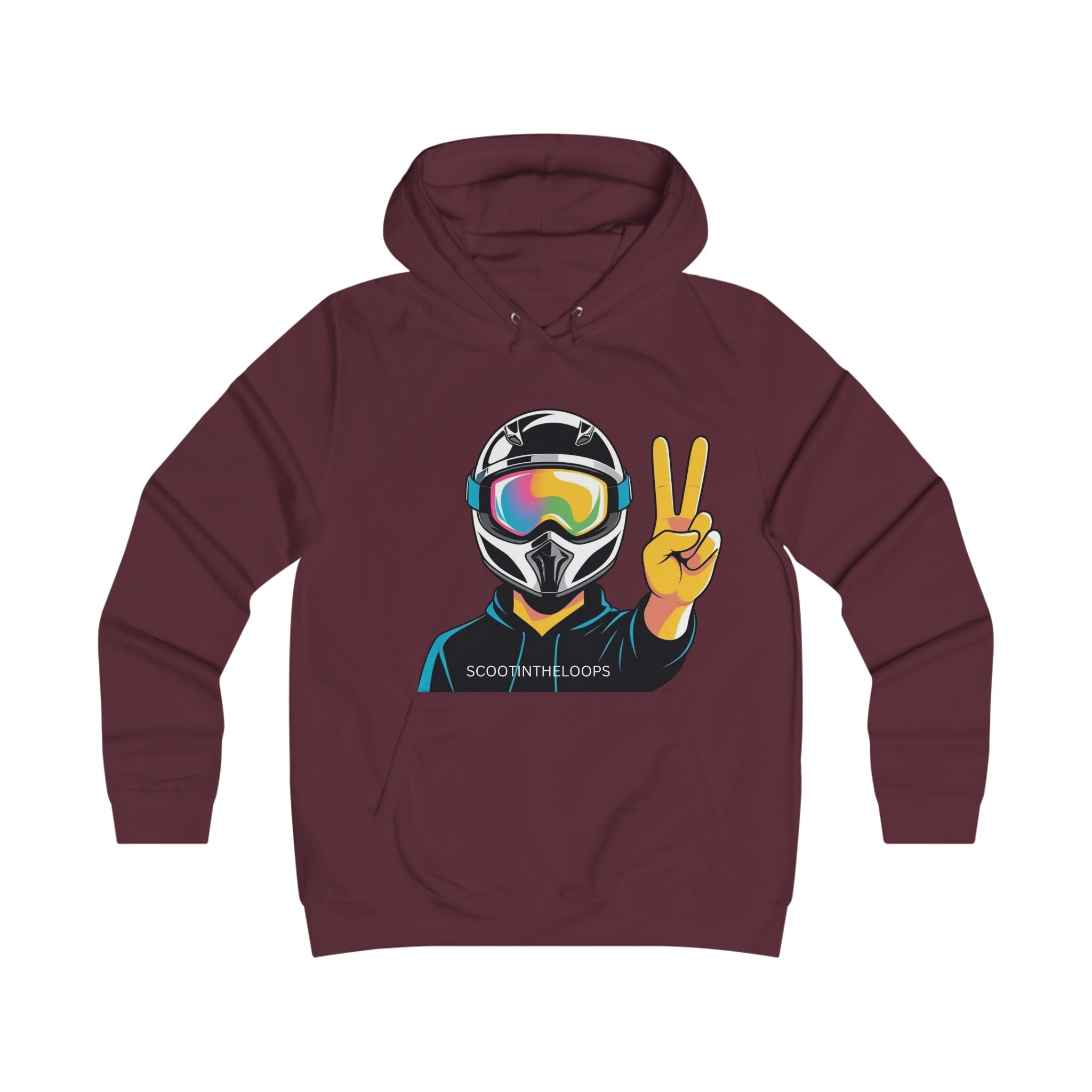 Snowboard Peace Sign Hoodie — Ski/Snowboard Helmet Graphic Pullover
