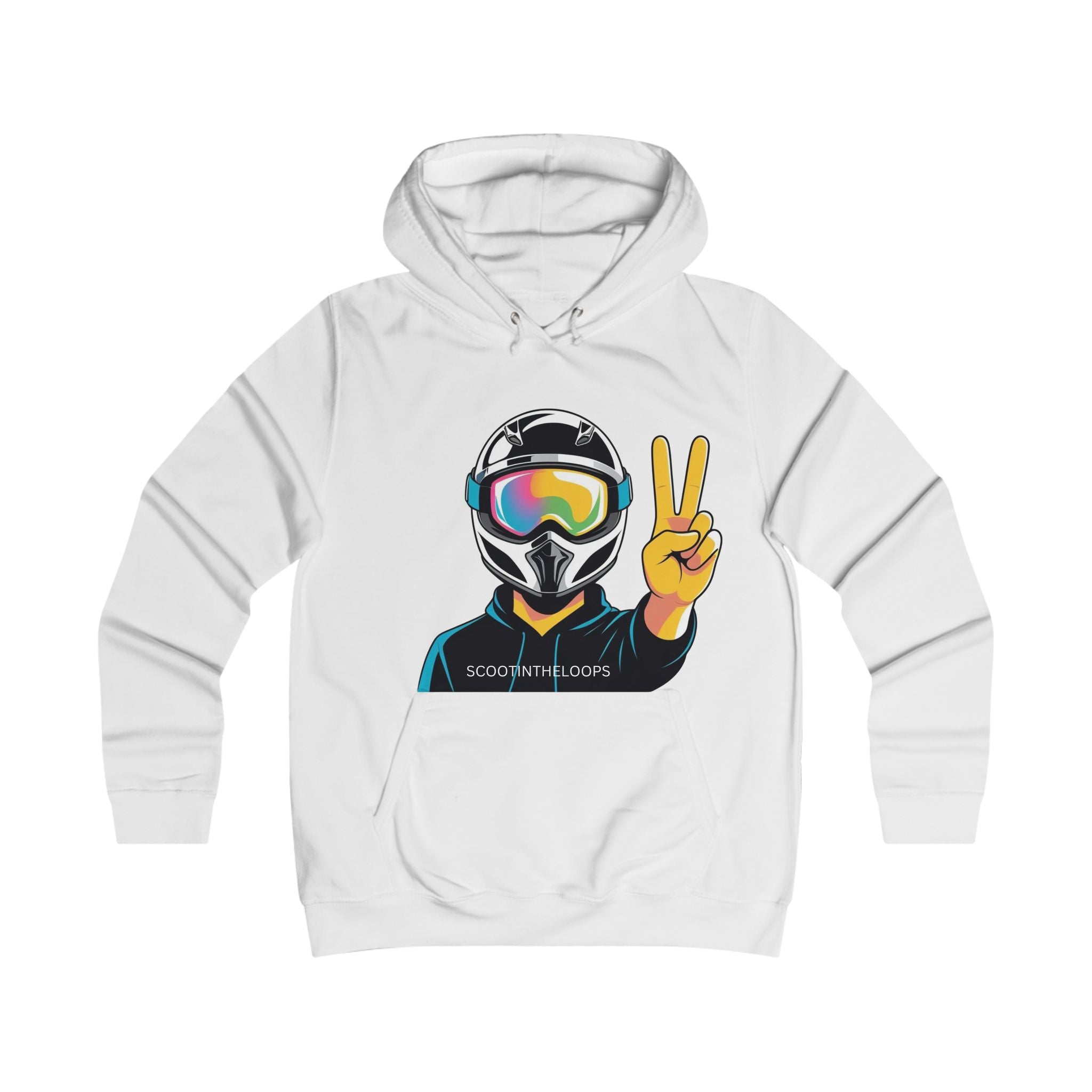 Snowboard Peace Sign Hoodie — Ski/Snowboard Helmet Graphic Pullover