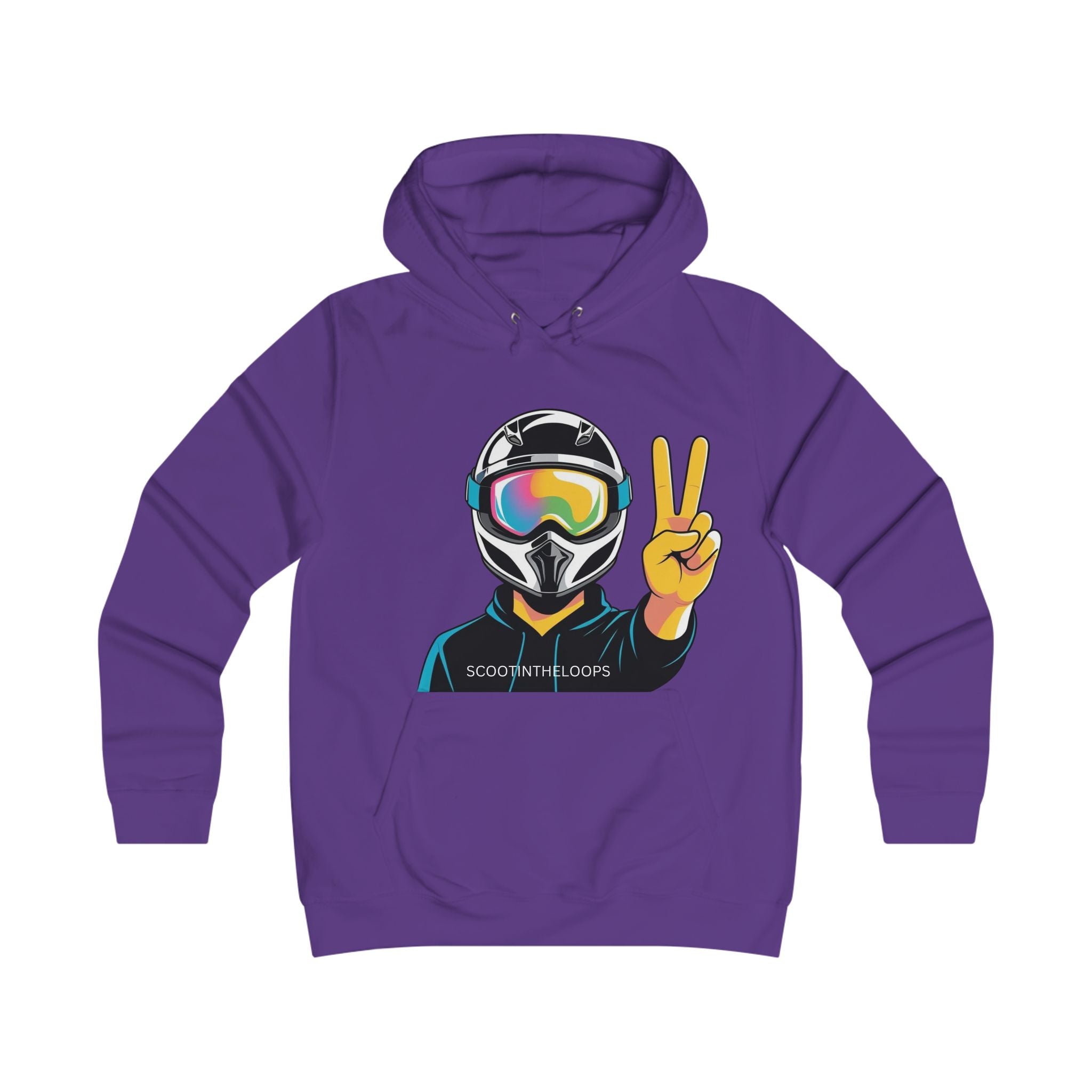 Snowboard Peace Sign Hoodie — Ski/Snowboard Helmet Graphic Pullover