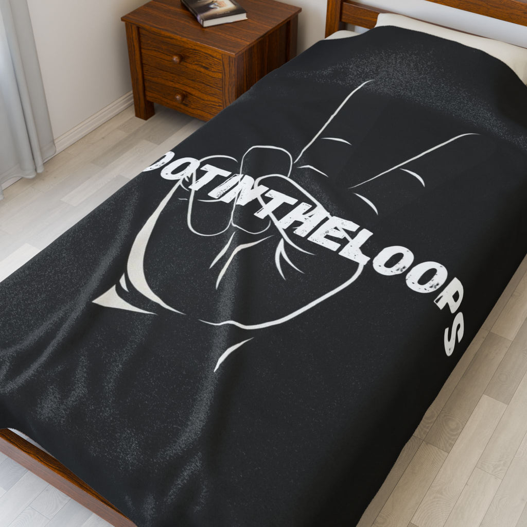 Scoot Soft Blanket — Black Peace Hand