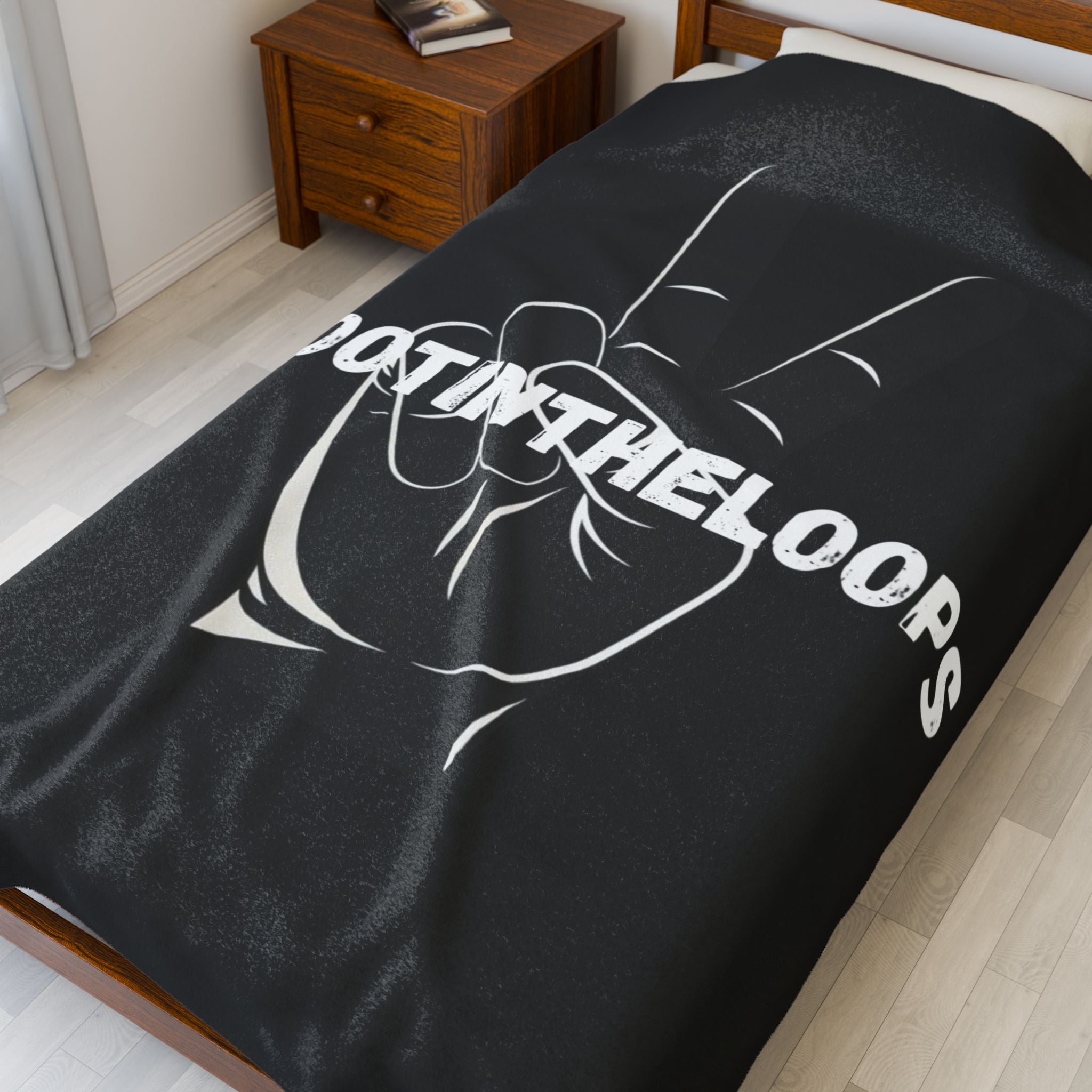 Scoot Soft Blanket — Black Peace Hand