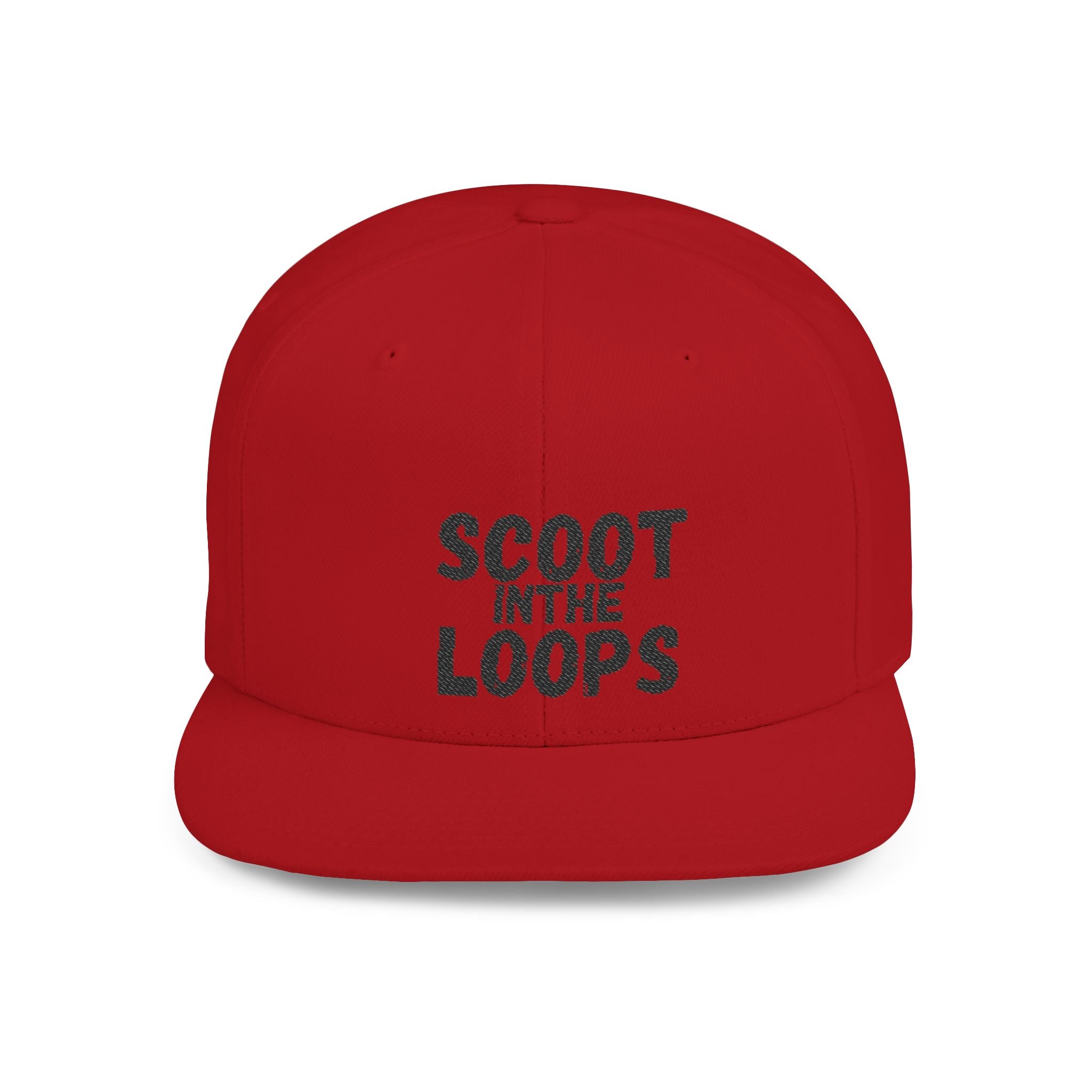 Scoot in the Loops Flat Bill Snapback Hat — Skate Scooter Streetwear Cap