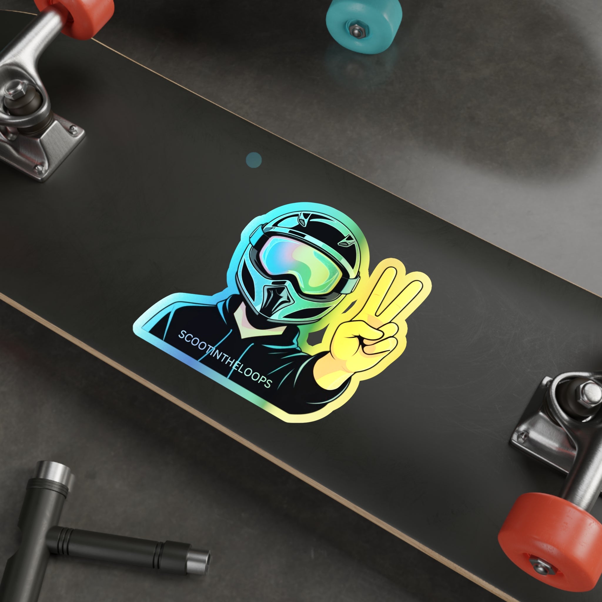 Holographic Scoot Peace Sign Sticker