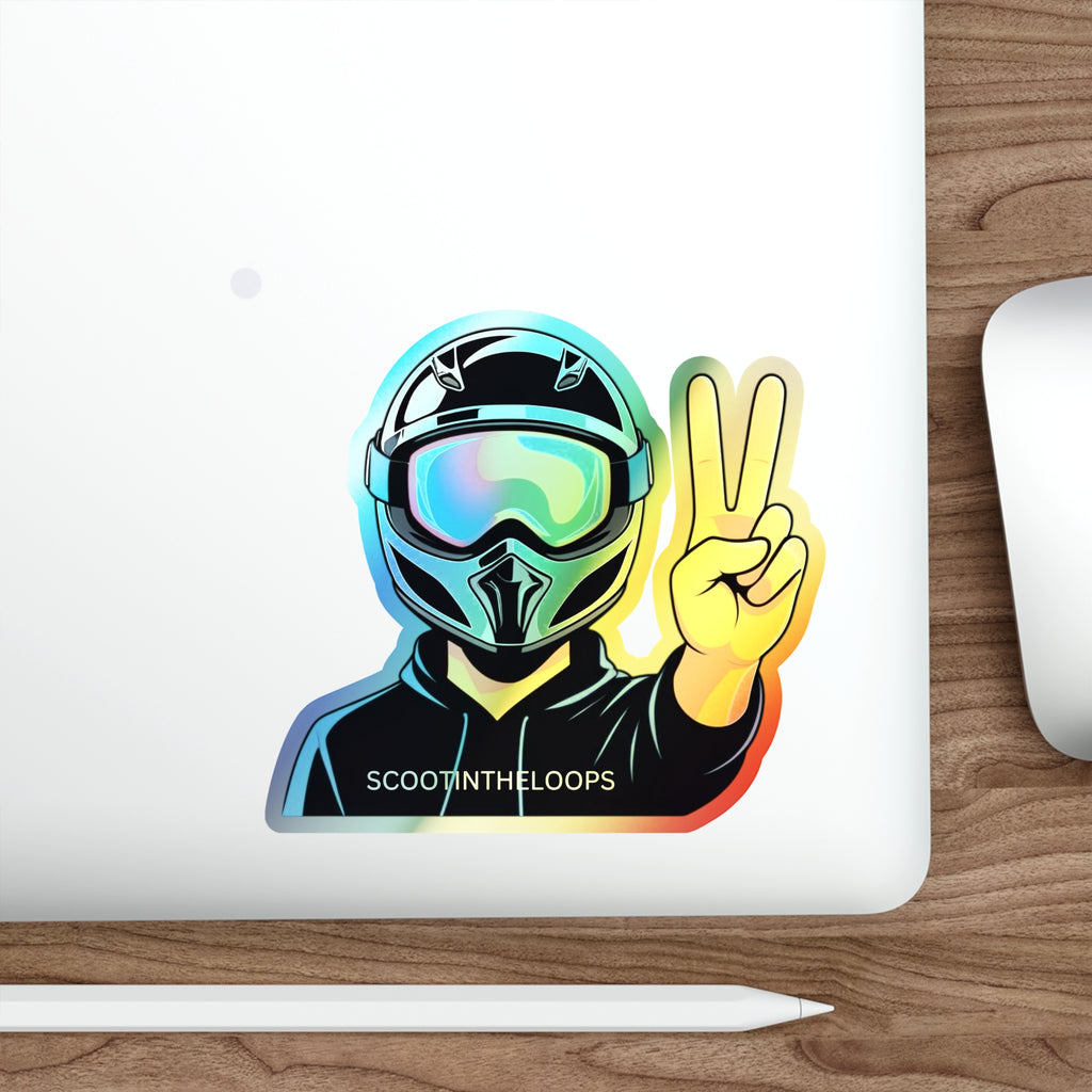 Holographic Scoot Peace Sign Sticker