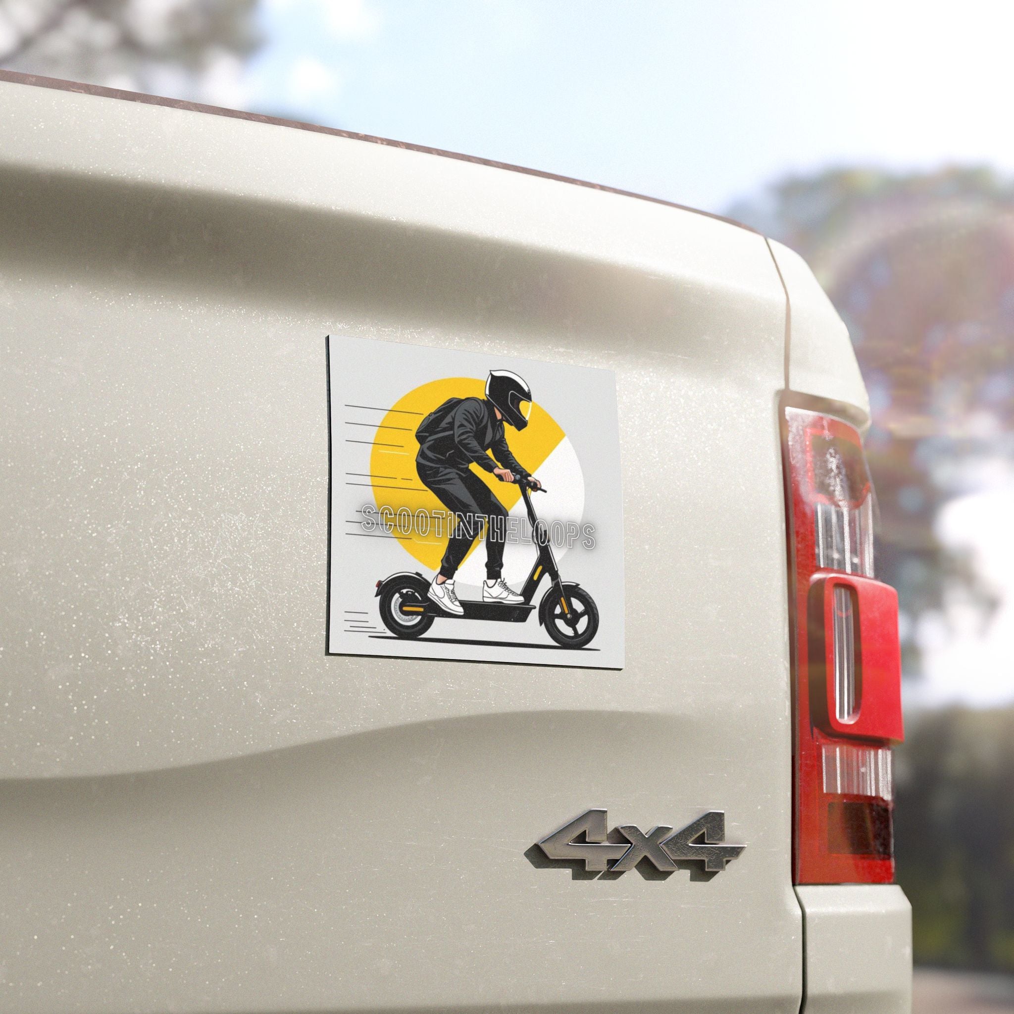 Scoot in the Loops Car Magnet
