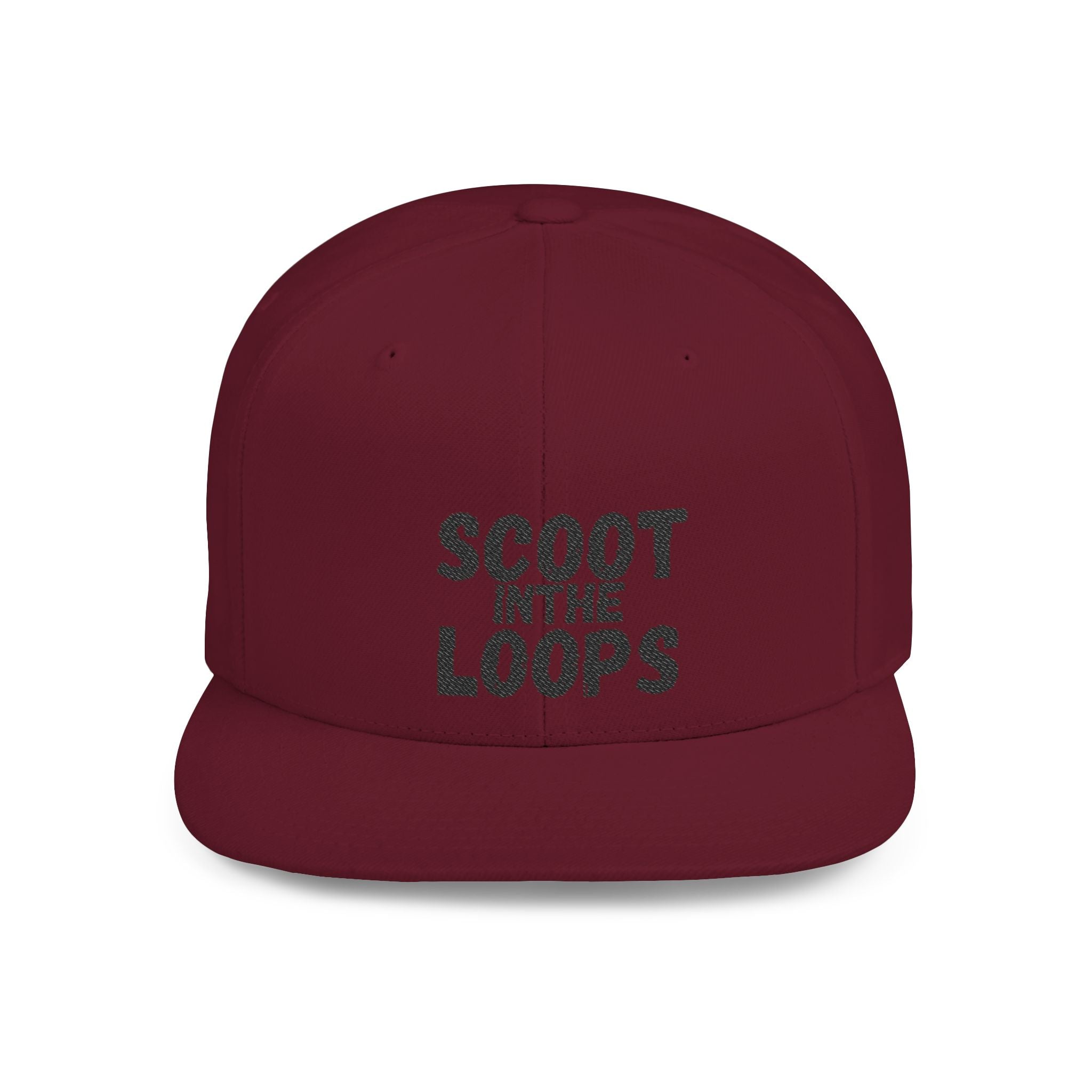 Scoot in the Loops Flat Bill Snapback Hat — Skate Scooter Streetwear Cap