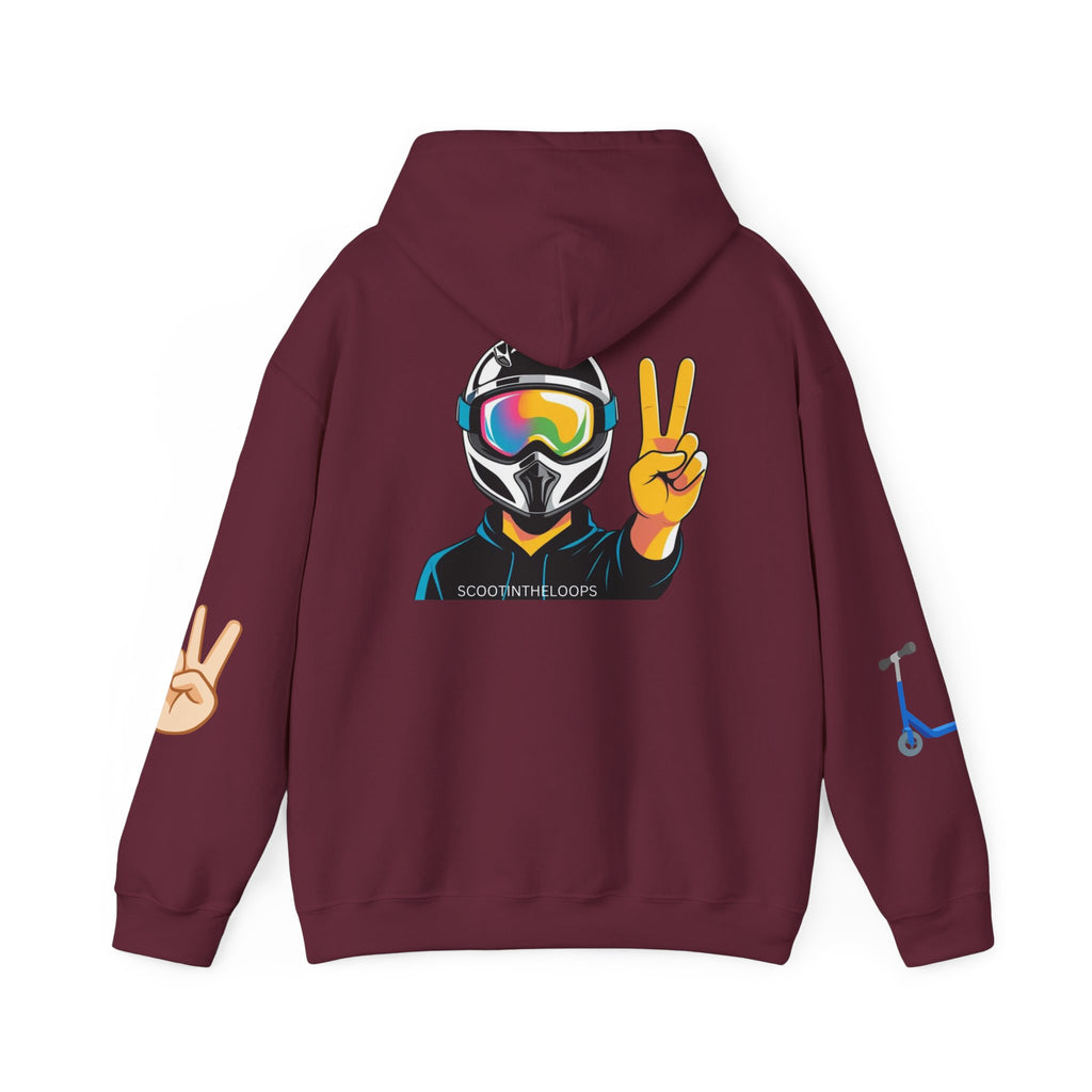 Rider Peace Sign Hoodie — Motorcycle & Scooter Graphic Pullover