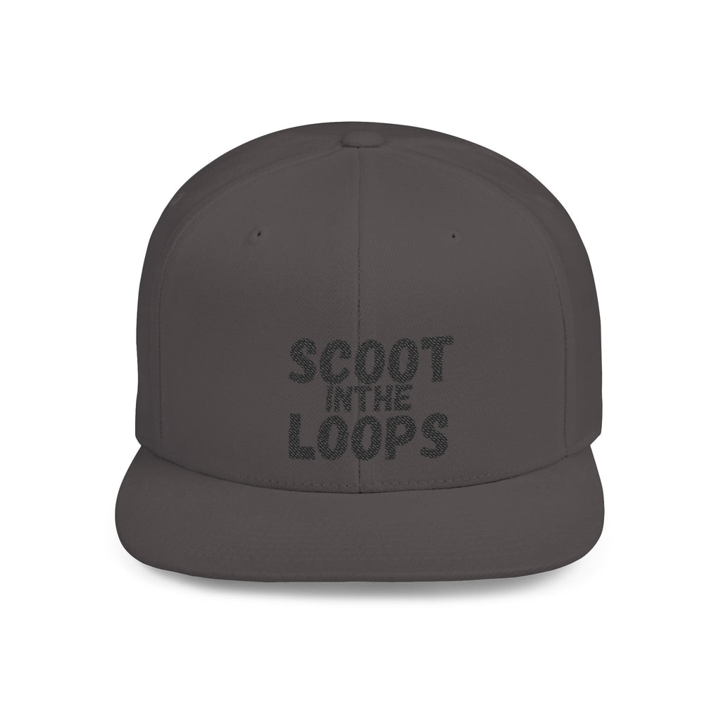 Scoot in the Loops Flat Bill Snapback Hat — Skate Scooter Streetwear Cap