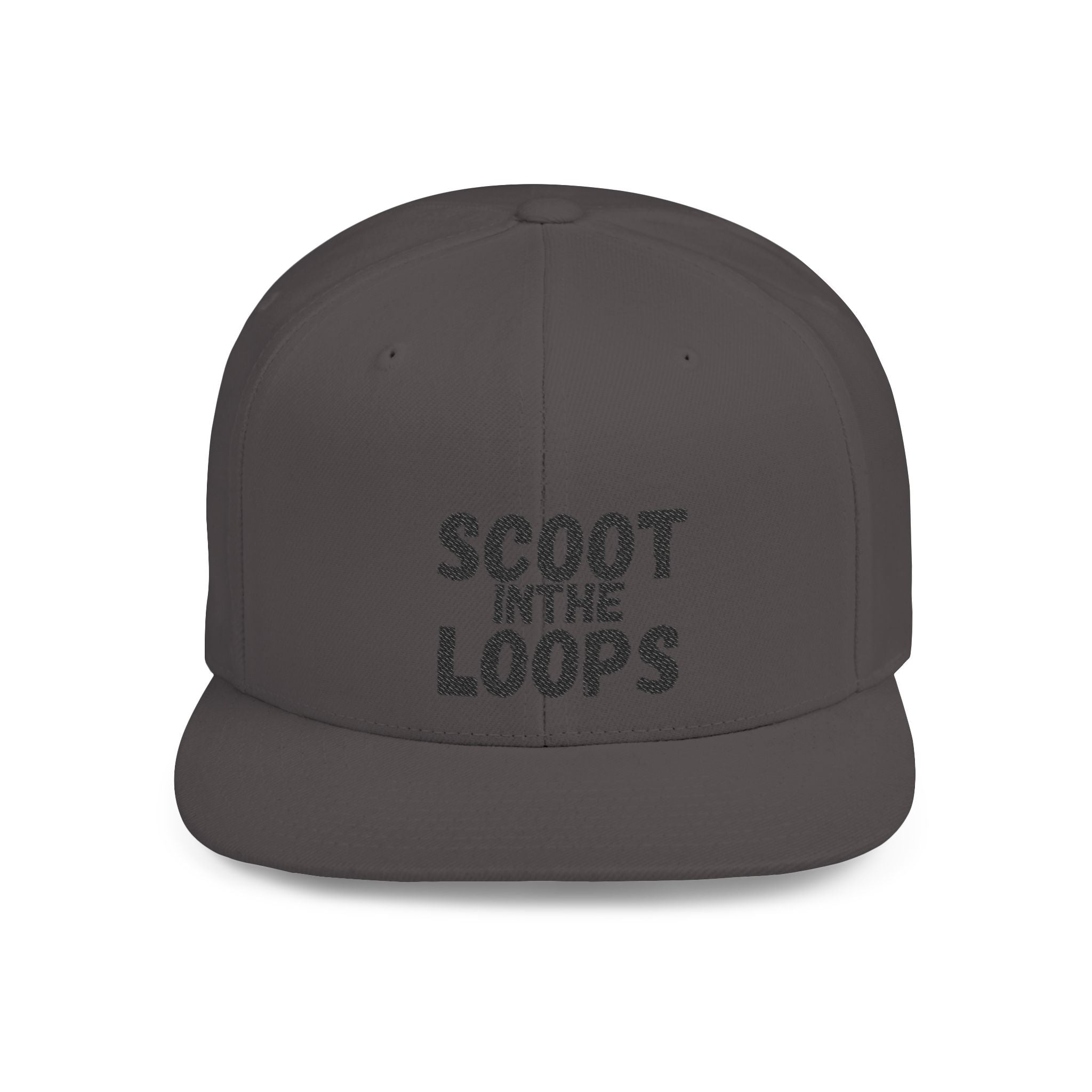Scoot in the Loops Flat Bill Snapback Hat — Skate Scooter Streetwear Cap