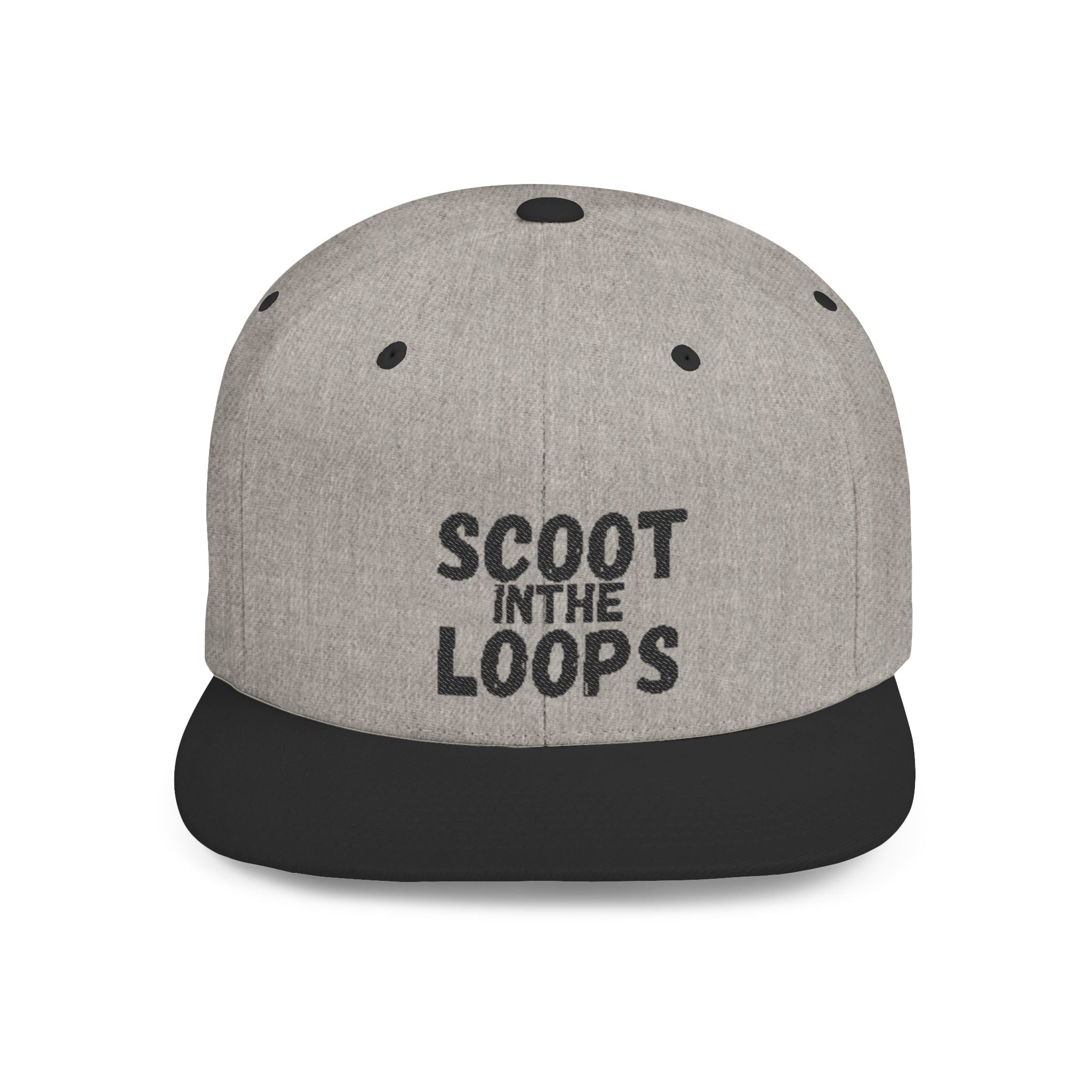 Scoot in the Loops Flat Bill Snapback Hat — Skate Scooter Streetwear Cap