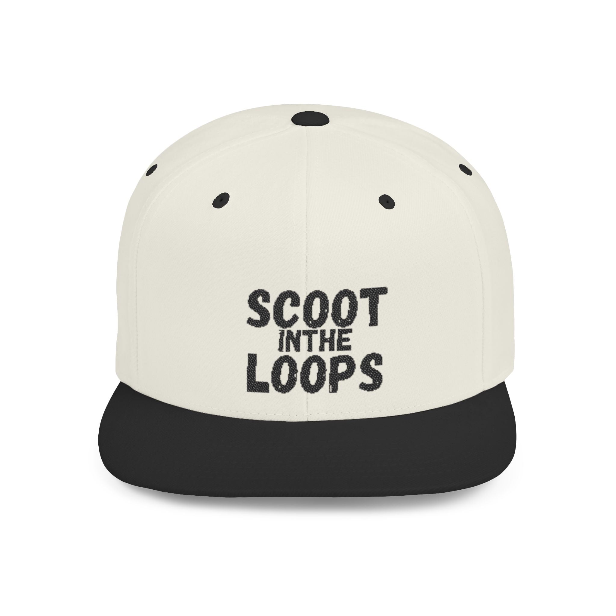 Scoot in the Loops Flat Bill Snapback Hat — Skate Scooter Streetwear Cap