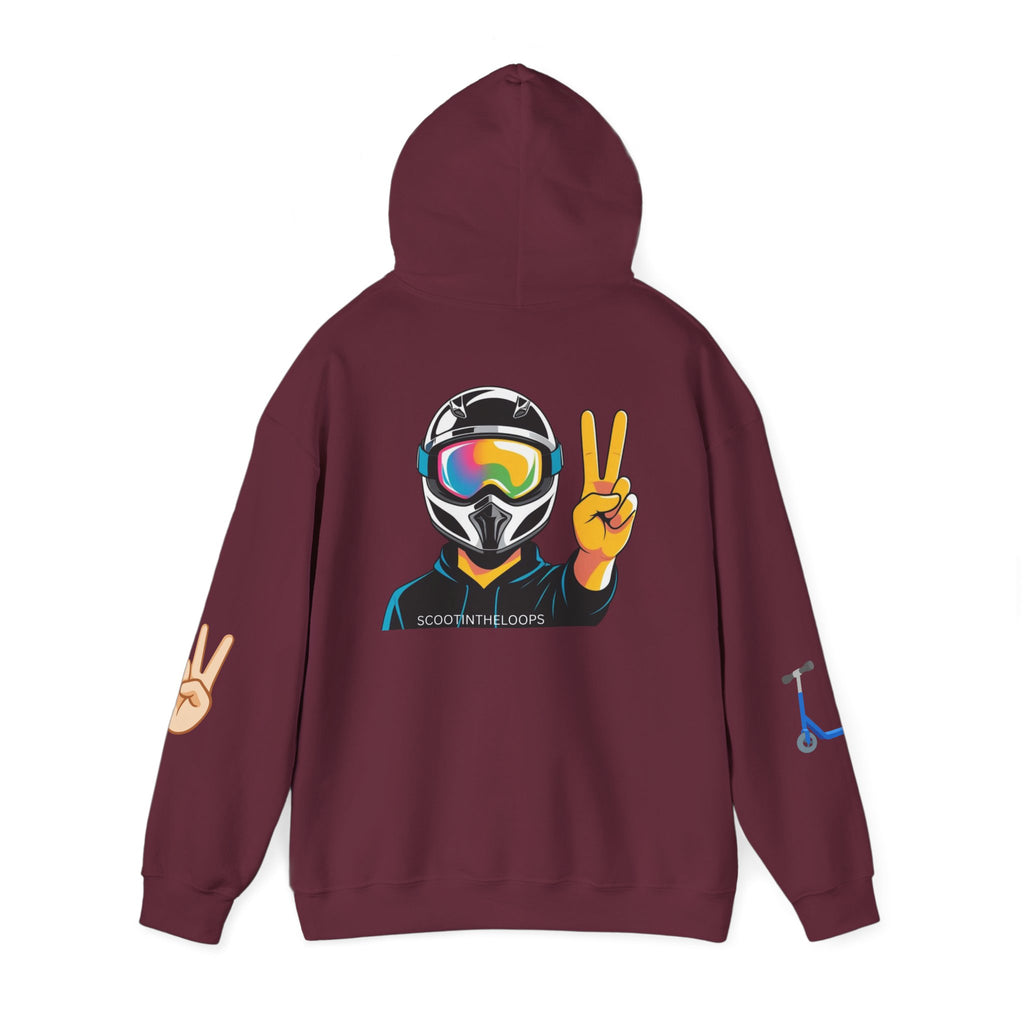 Rider Peace Sign Hoodie — Motorcycle & Scooter Graphic Pullover