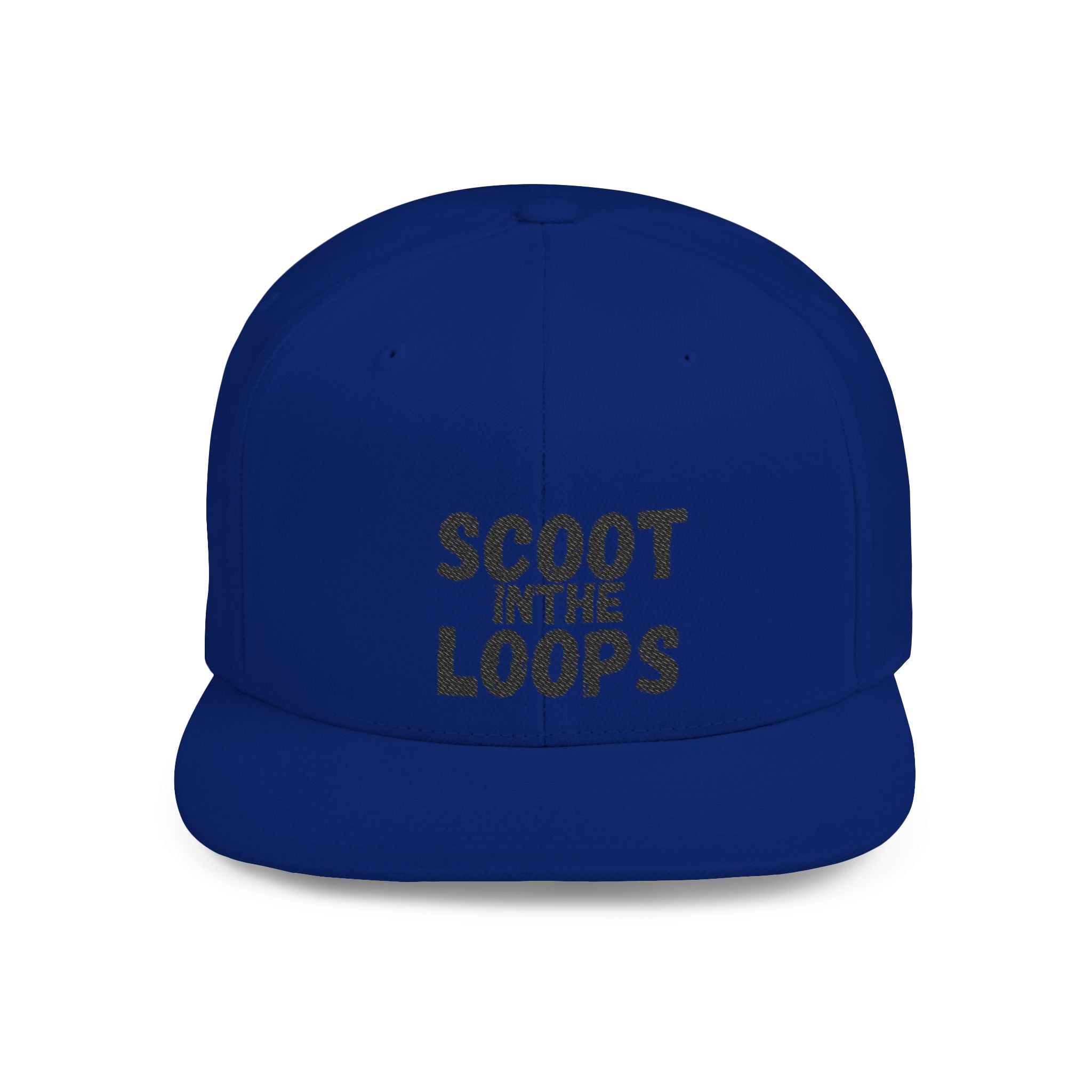 Scoot in the Loops Flat Bill Snapback Hat — Skate Scooter Streetwear Cap