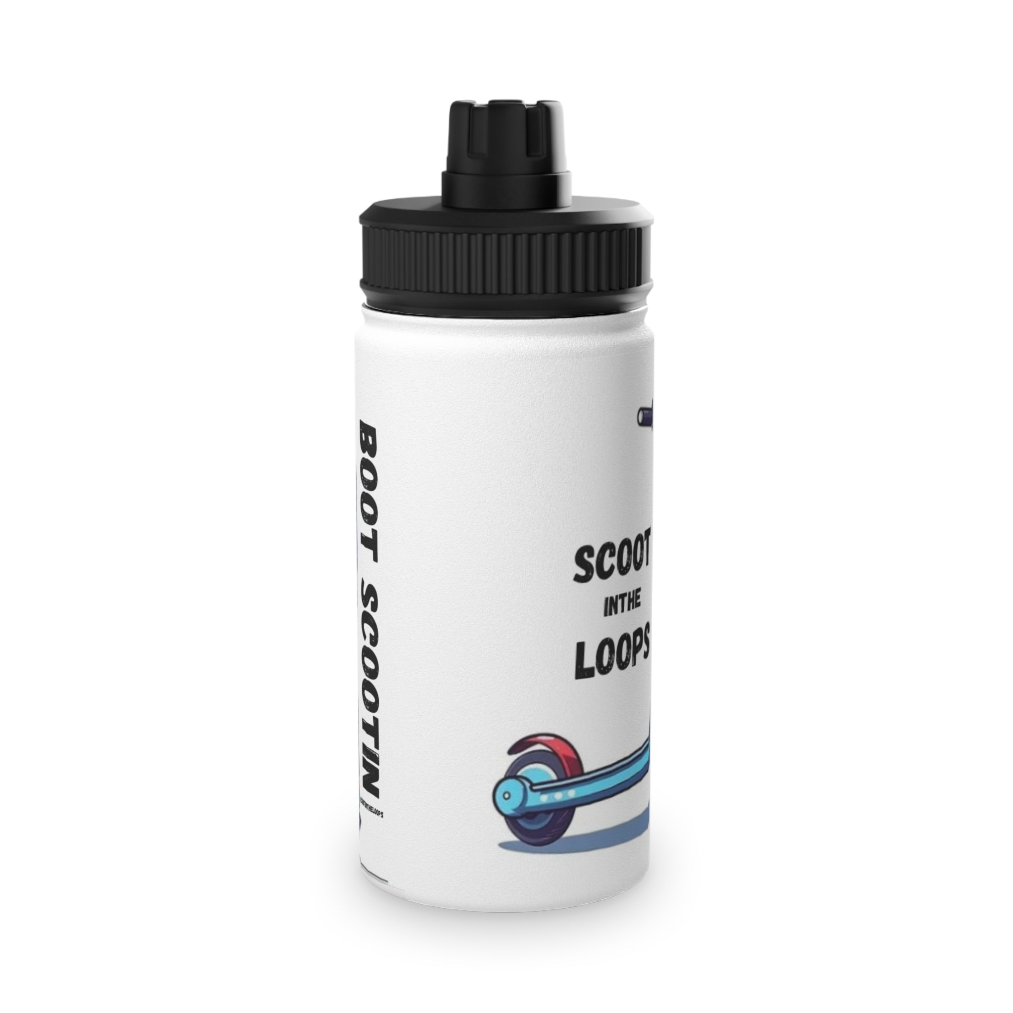 Scooter Water Bottle – "Scootin' in the Loops" Stainless Steel Sports Bottle